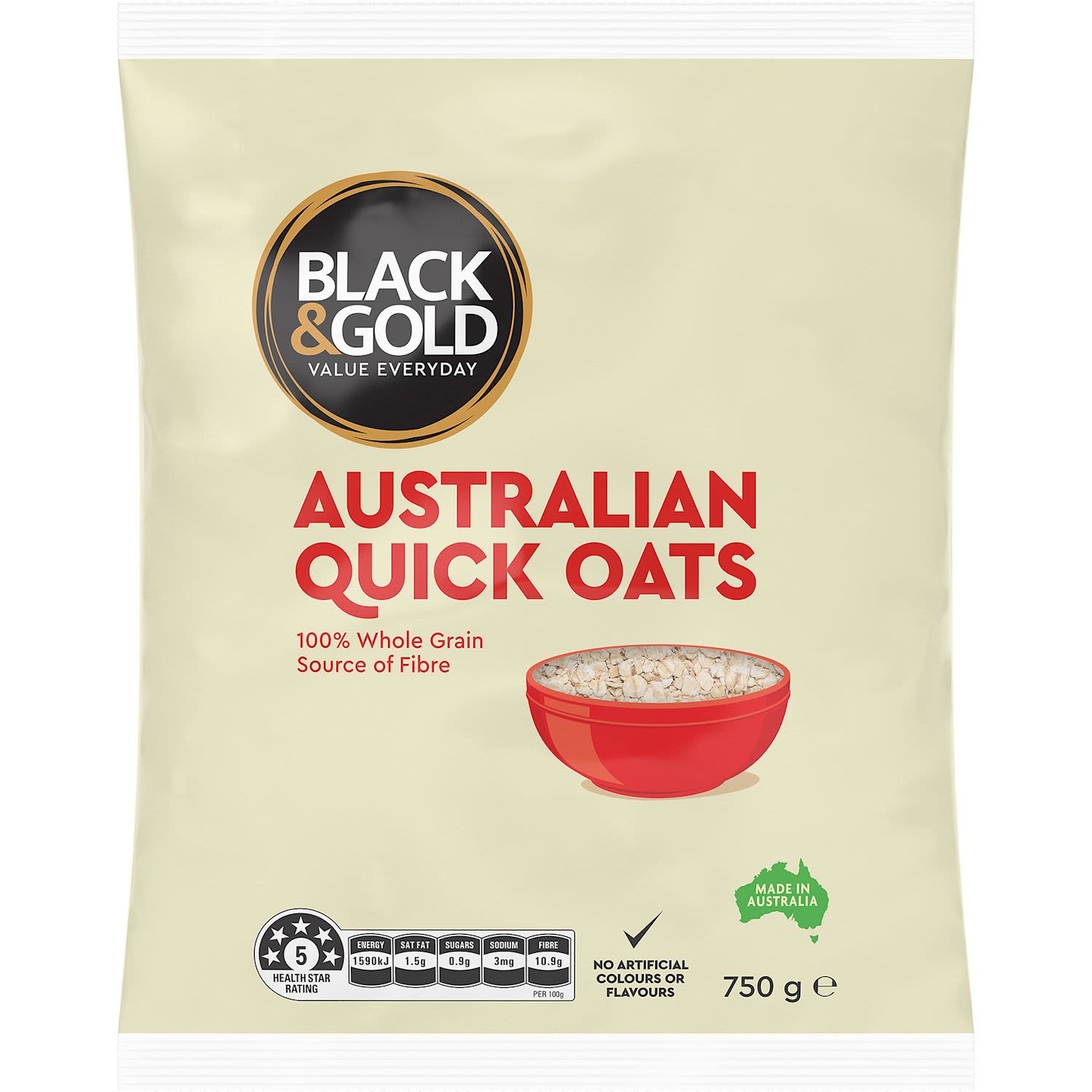 Black & Gold Quick Oats, 750 Gram