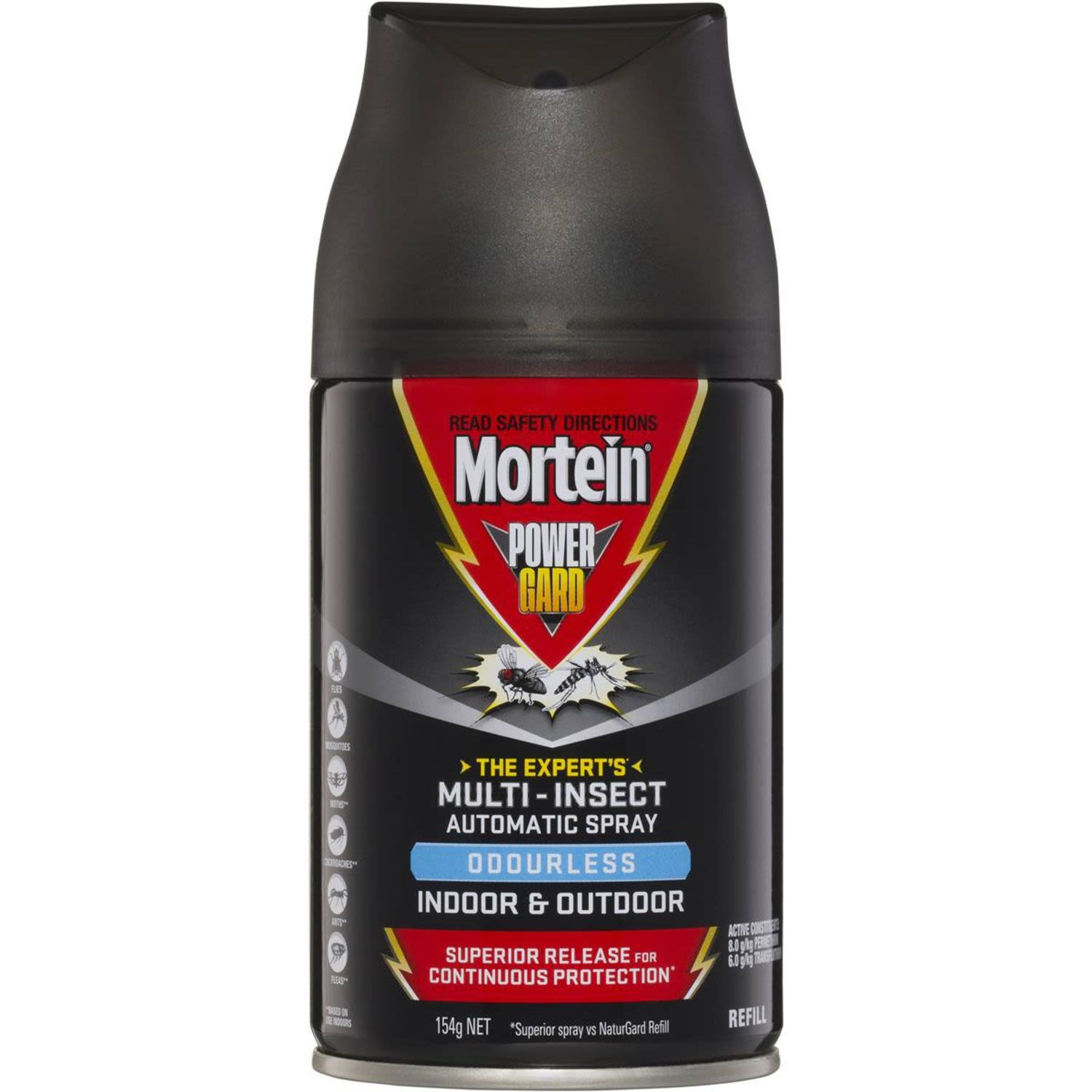 Mortein Powergard Multi Insect Spray Refill, 154 Gram