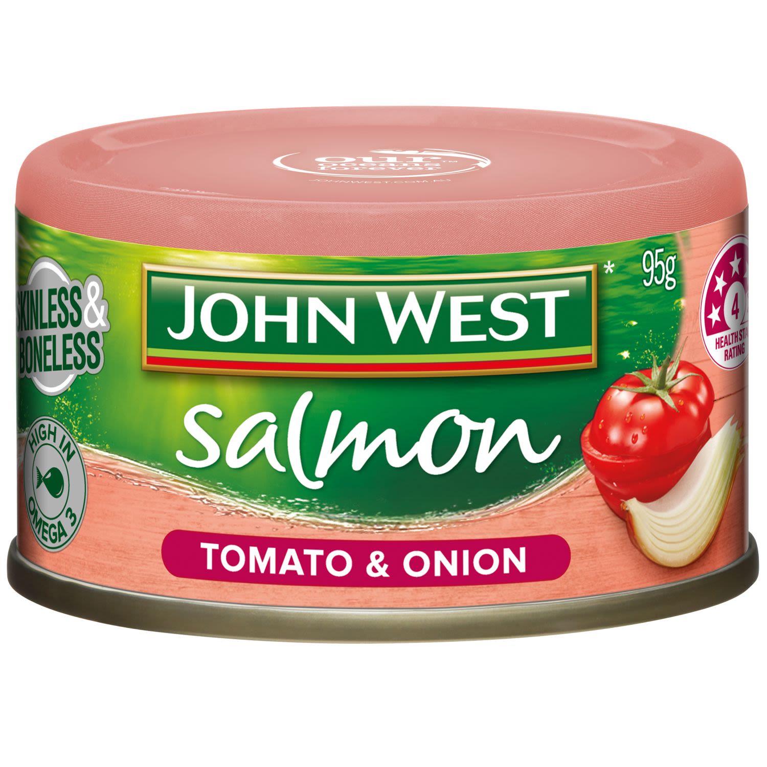 John West Salmon Tempters Onion & Tomato, 95 Gram