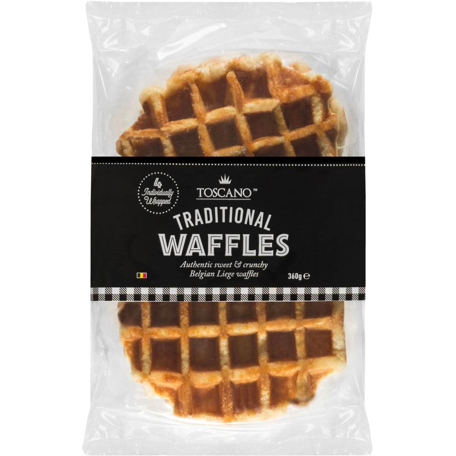 Toscano Traditional Butter Waffles, 4 Each