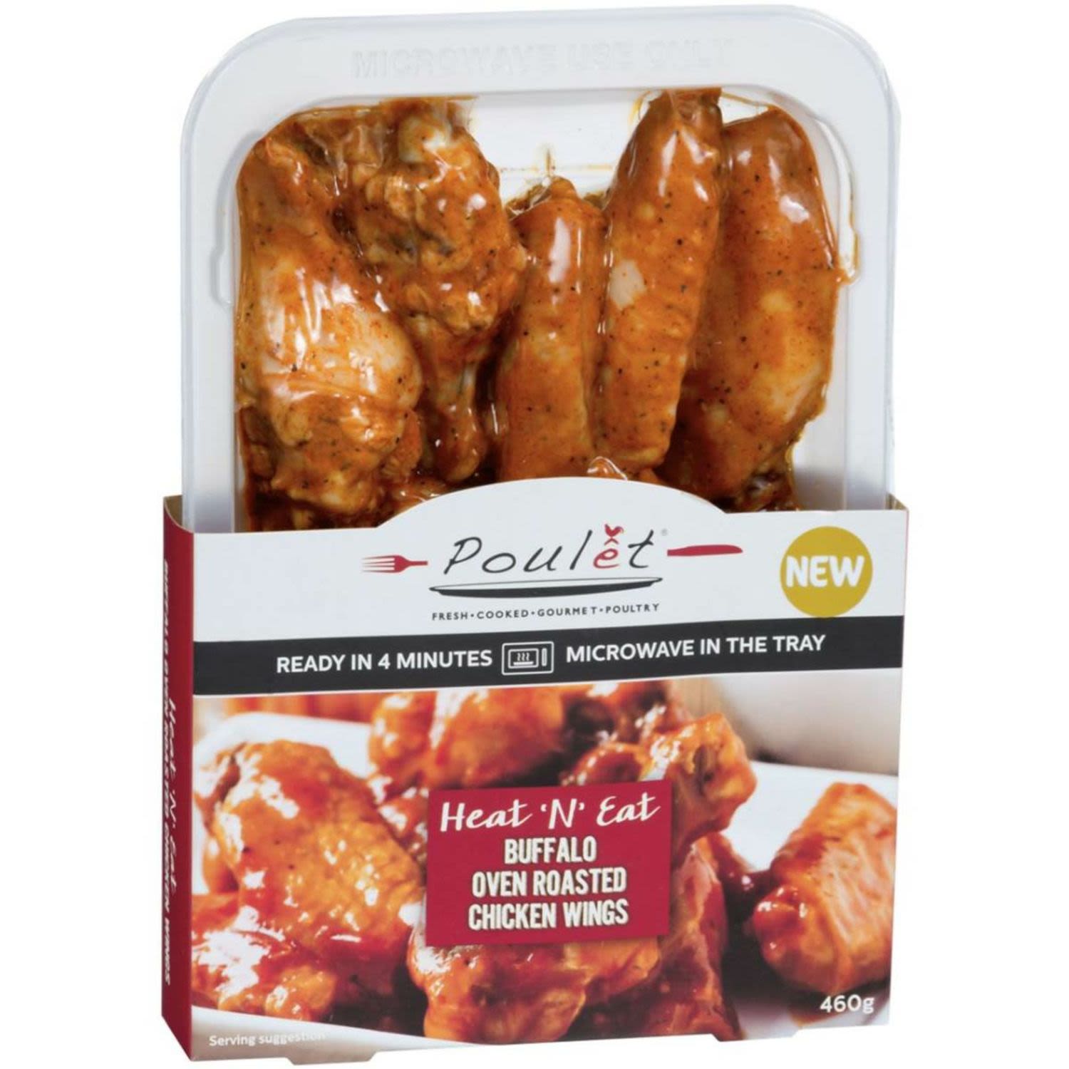 Poulet Heat'n'eat Buffalo Oven Roasted Chicken Wings, 460 Gram