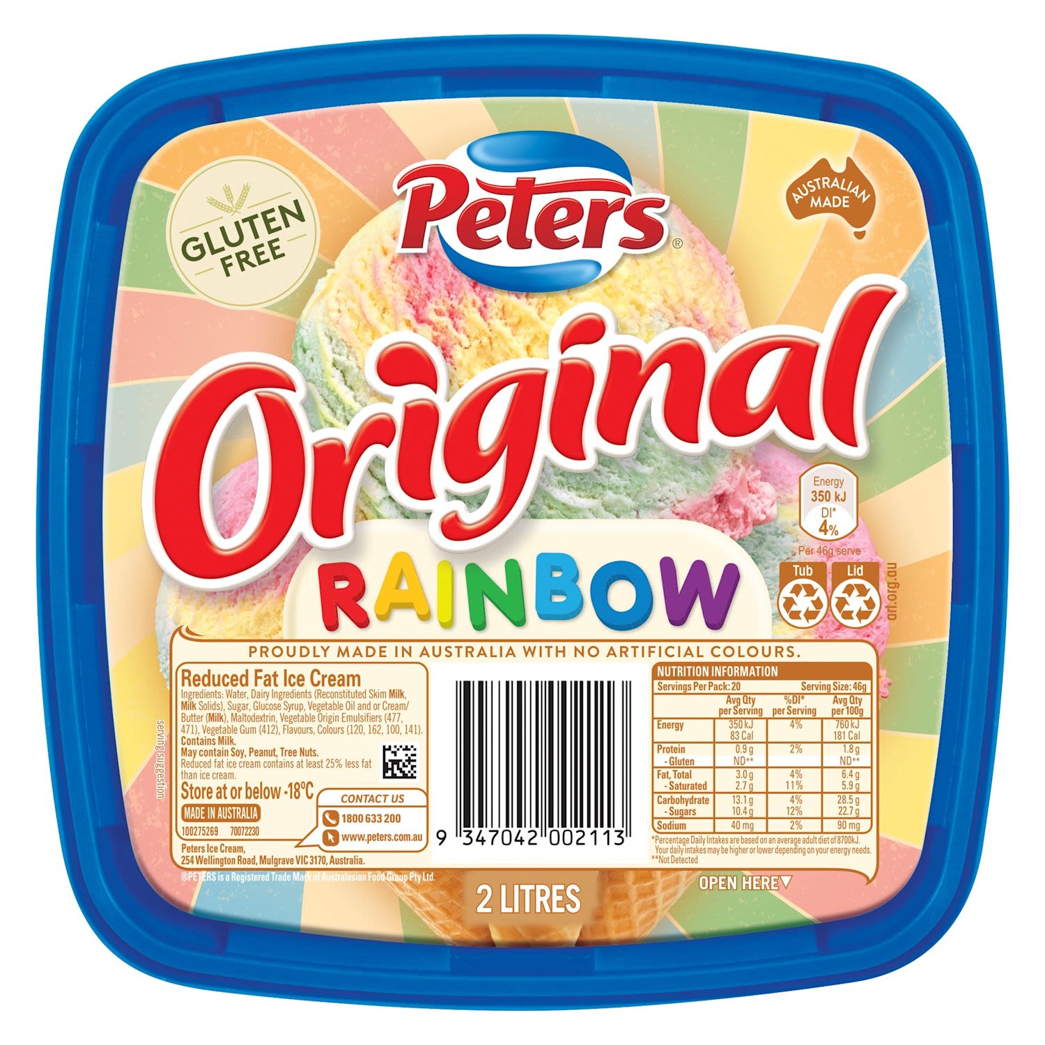 Peters Original Rainbow Ice Cream