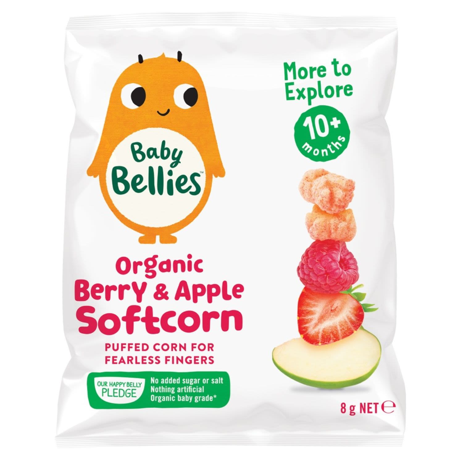 Baby Bellies Organic Softcorn Berry & Apple, 8 Gram