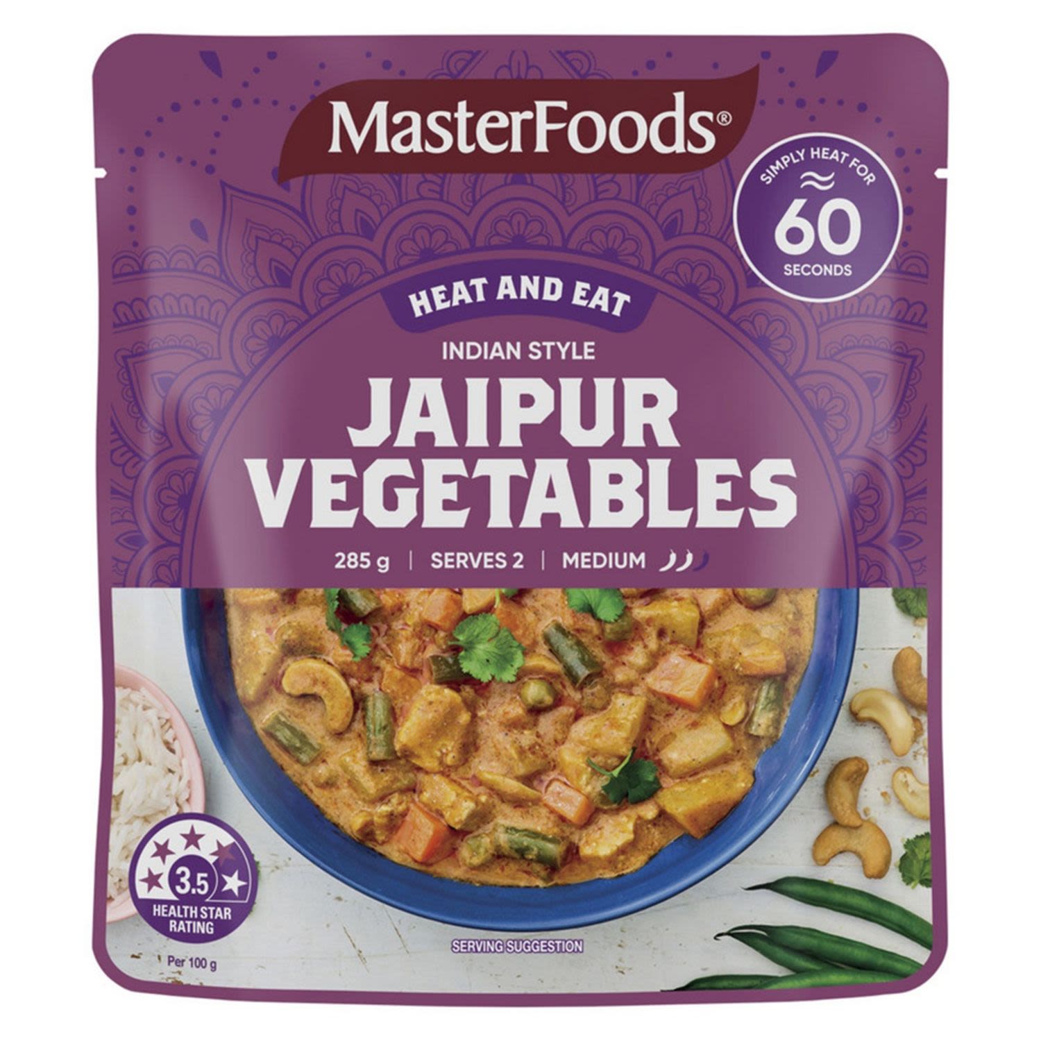 MasterFoods™ Heat & Eat Jaipur Vegetables, 285 Gram