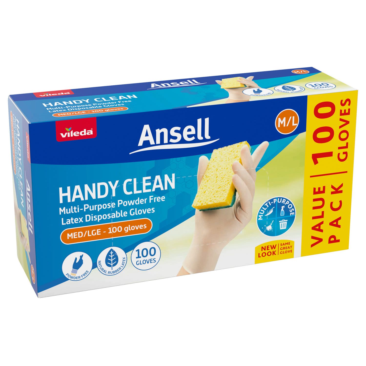 Ansell Handy Clean Gloves Disposable Multi-Purpose, 100 Each