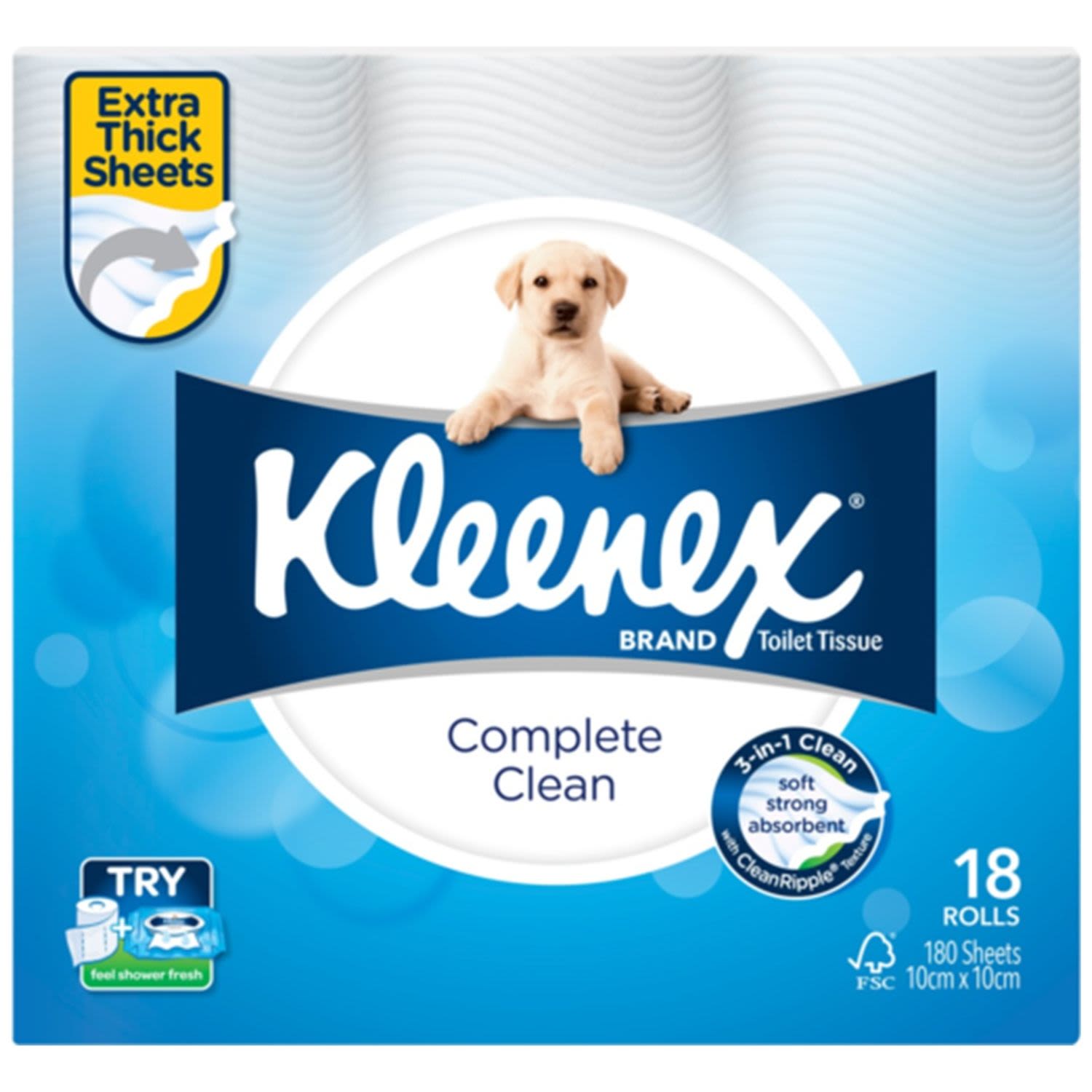 Kleenex Complete Clean Toilet Tissue, 18 Each