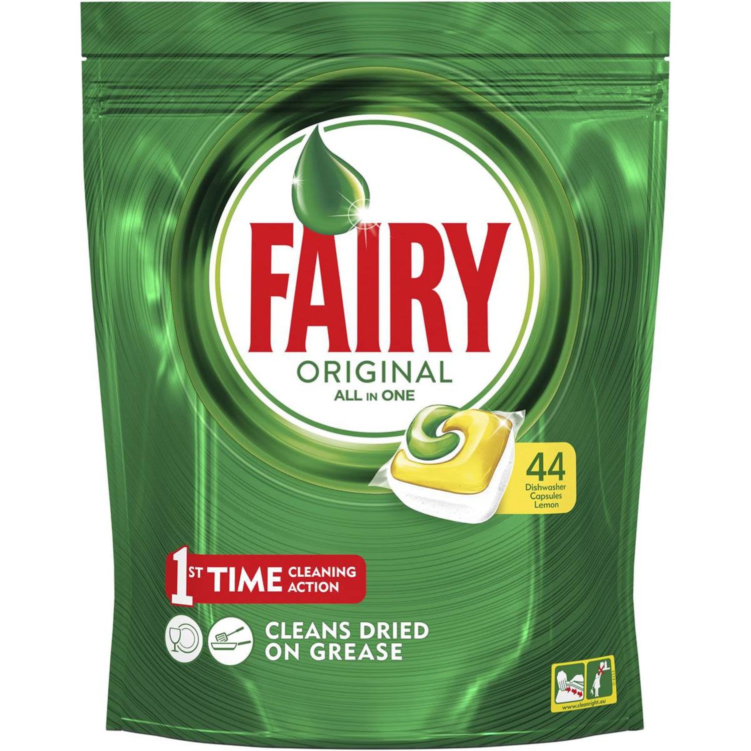 Fairy Dishwasher Tablets All In One Lemon, 44 Each