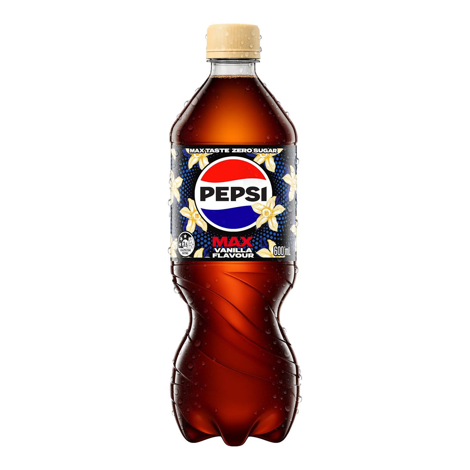 Pepsi Max No Sugar Vanilla Soda Bottle