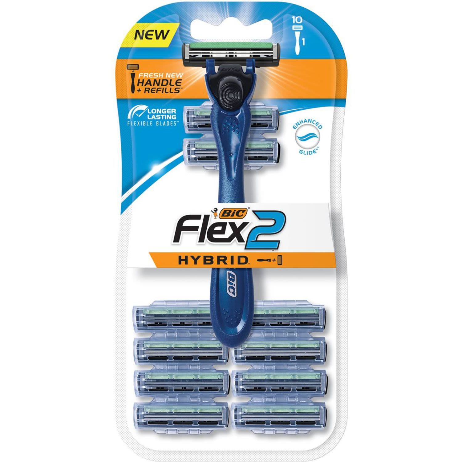 BIC Flex 2 Hybrid Shaver, 10 Each
