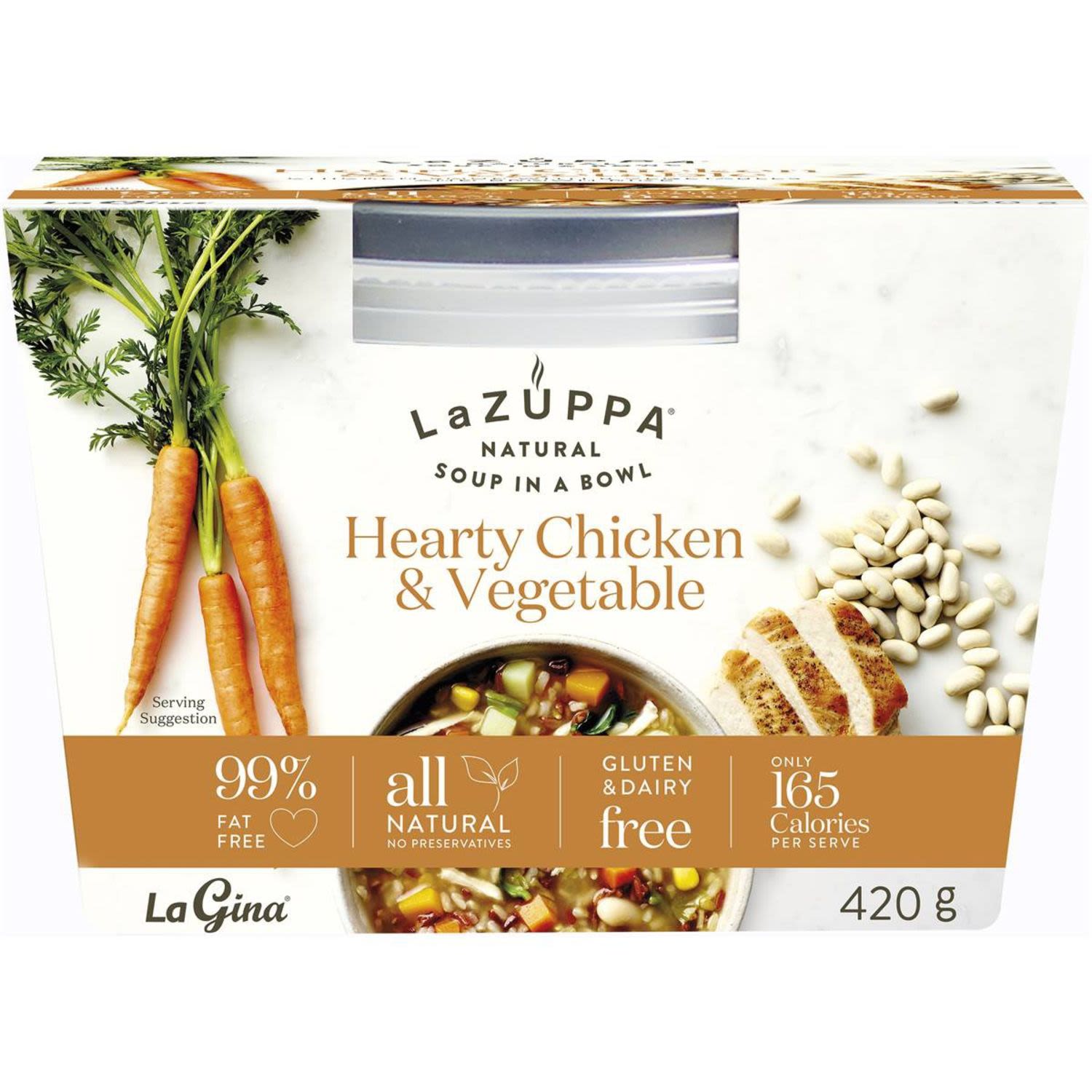 La Zuppa Microwave Soup Chicken Veg & Wholegrain Rice, 420 Gram