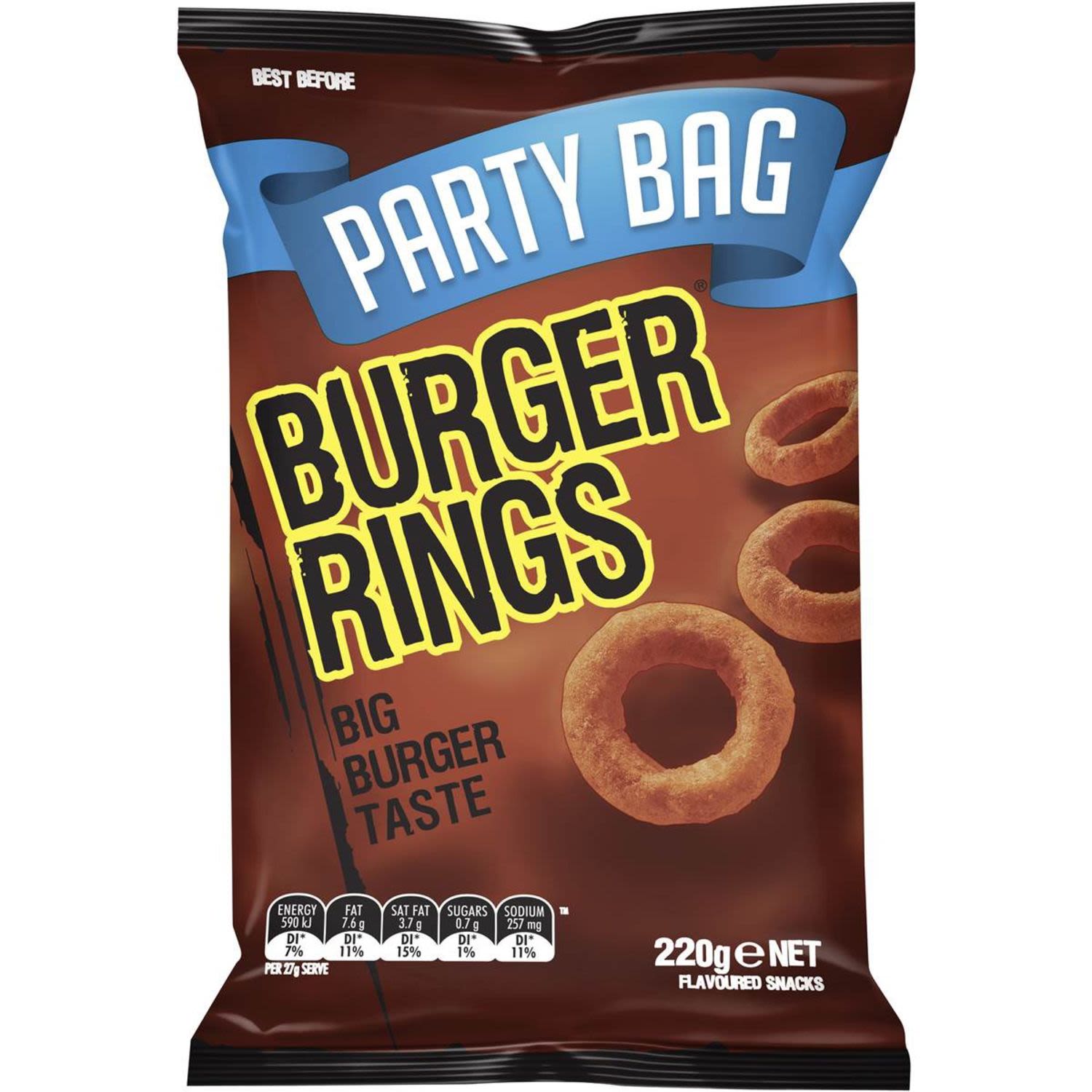 Burger Rings Party Bag, 220 Gram
