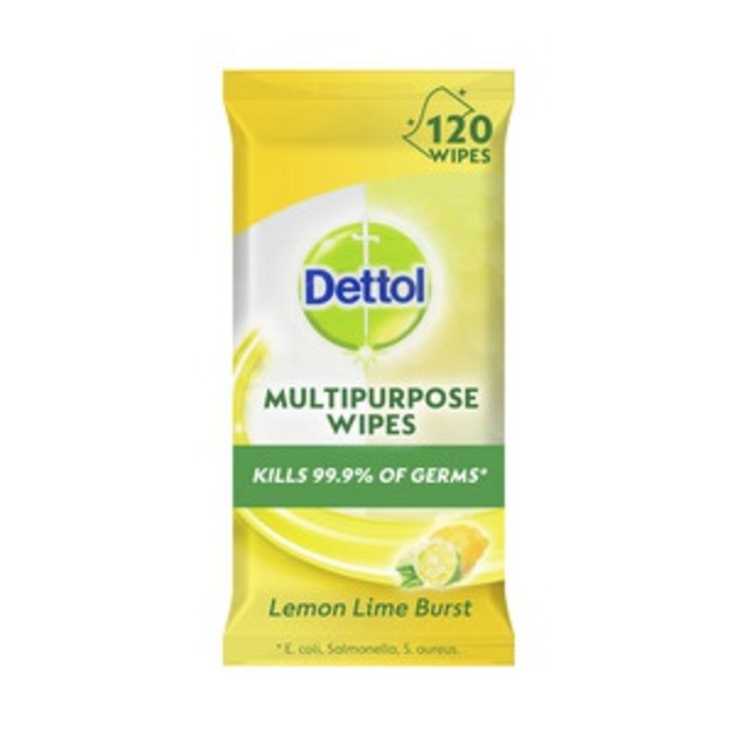 Dettol Multipurpose Antibacterial Disinfectant Surface Cleaning  Lemon 120 Pack, 120 Each