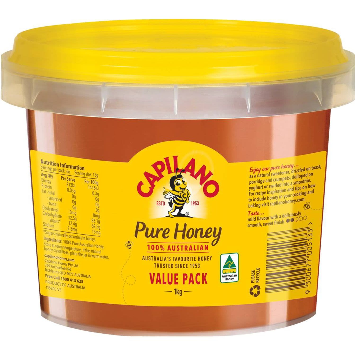 Capilano Pail Honey, 1 Kilogram