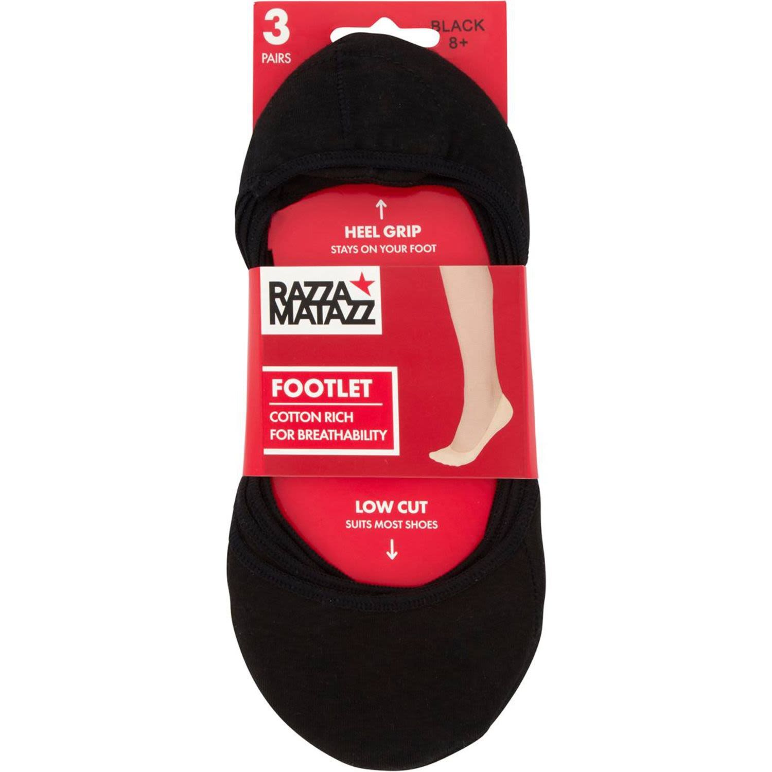 Razzamatazz Footlet Assorted 3 To 8, 3 Each