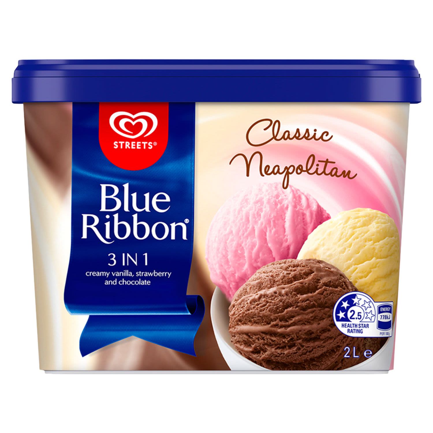 Blue Ribbon Neapolitan Ice Cream, 2 Litre