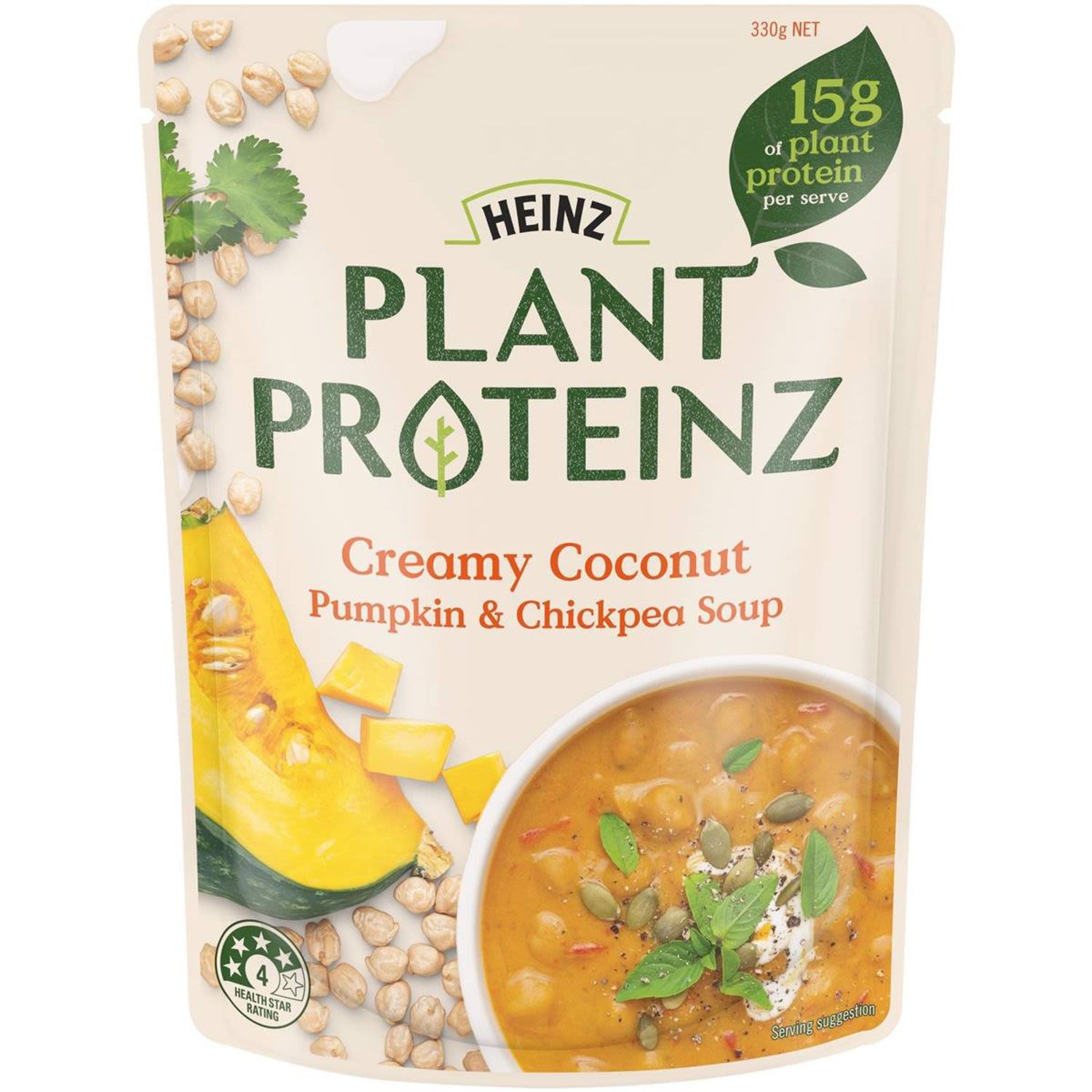 Heinz Plant Proteinz Creamy Coconut Pumpkin & Chickpea Soup, 330 Gram