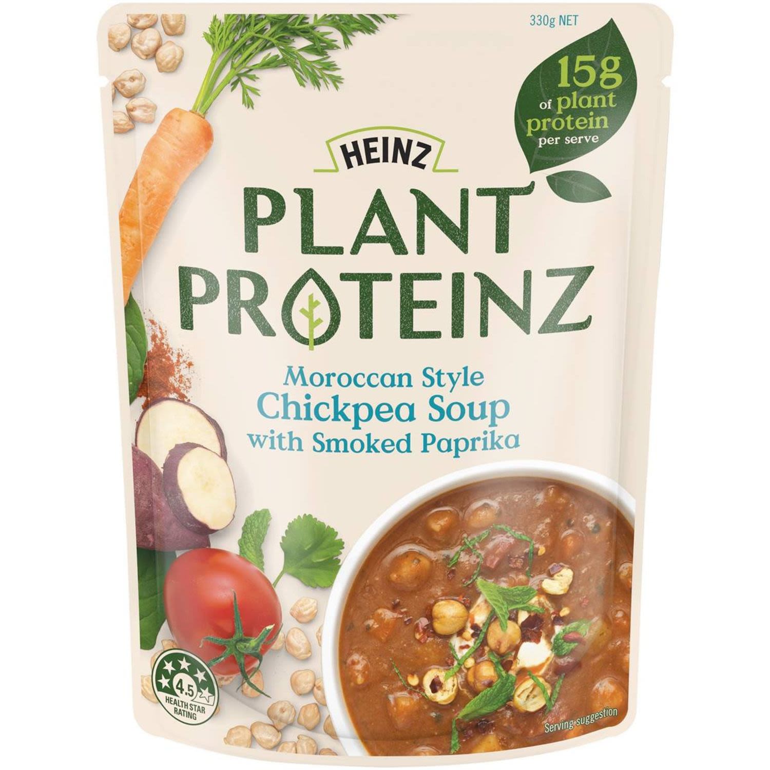 Heinz Plant Proteinz Moroccan Style Chickpea Soup, 330 Gram