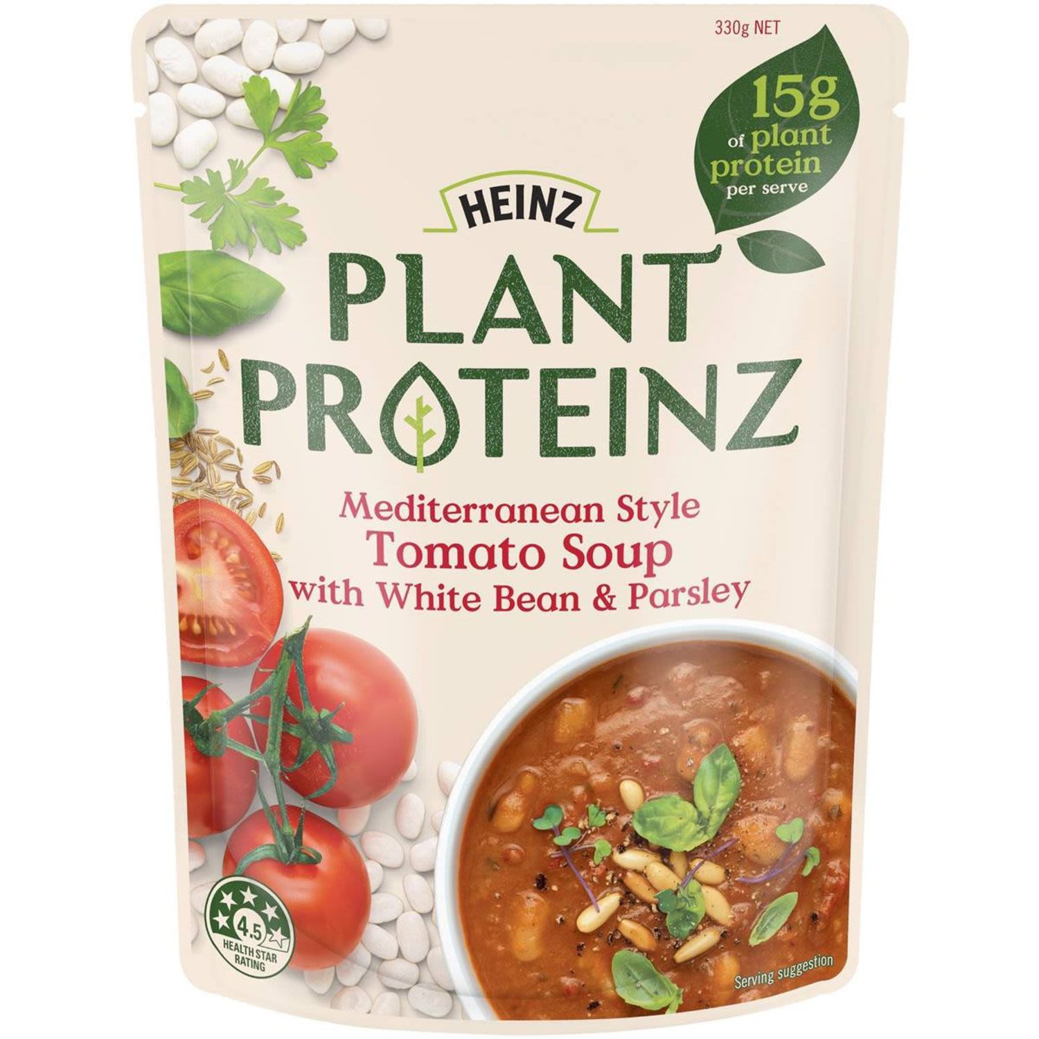 Heinz Plant Proteinz Mediterranean Style Tomato Soup, 330 Gram