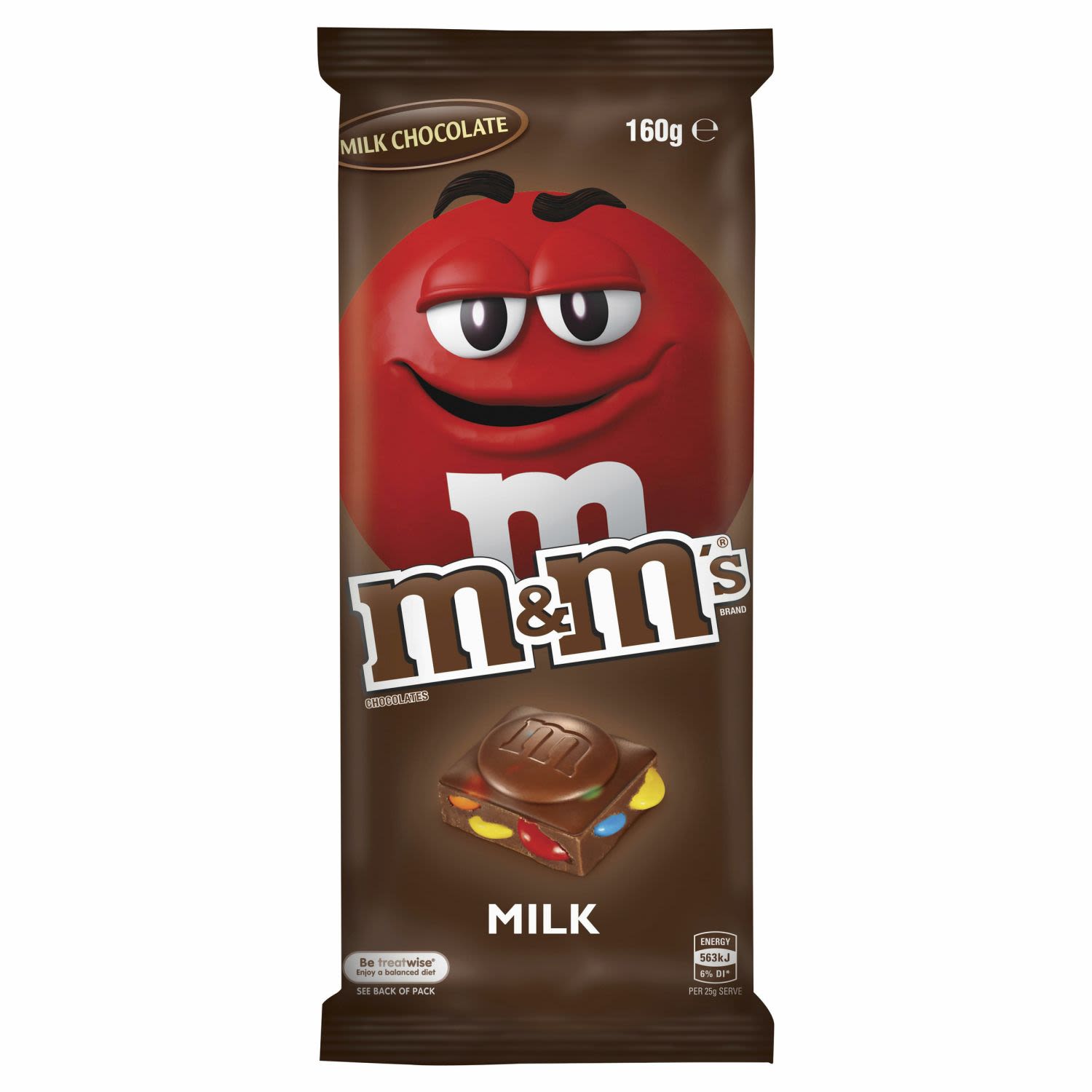 M&M's Milk Chocolate Block, 160 Gram