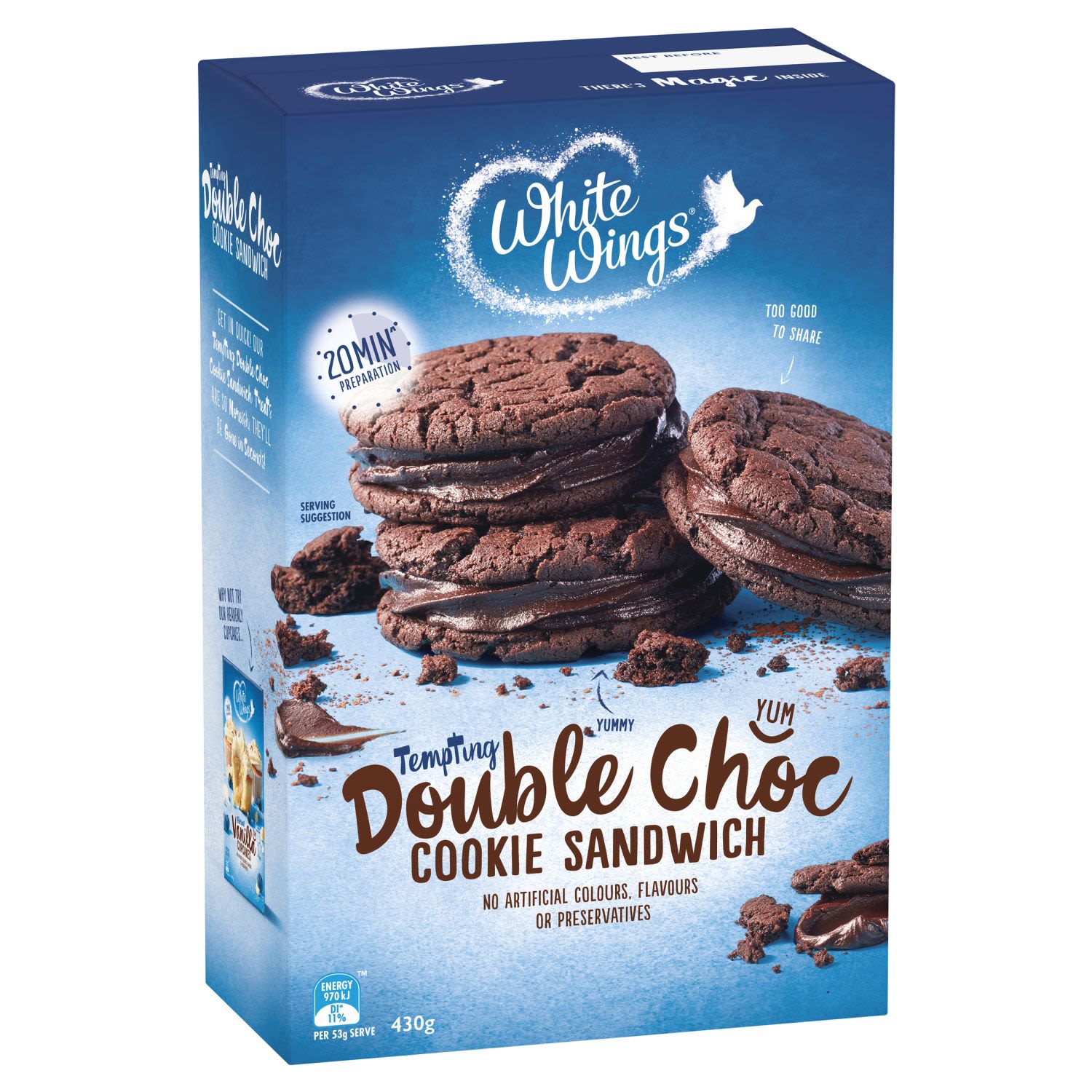 White Wings Double Choc Cookie Sandwich Mix, 430 Gram
