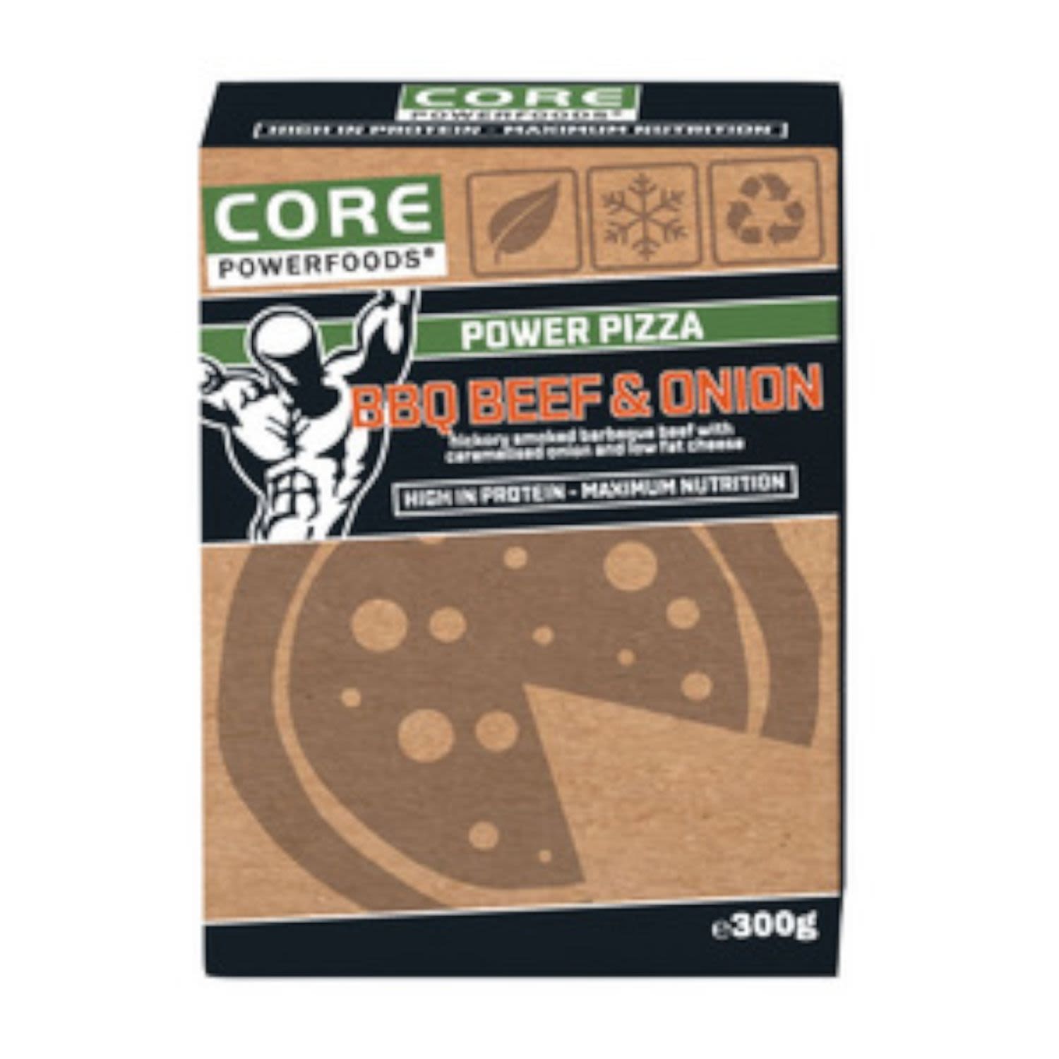 Core Powerfoods Pizza BBQ Beef & Onions, 300 Gram
