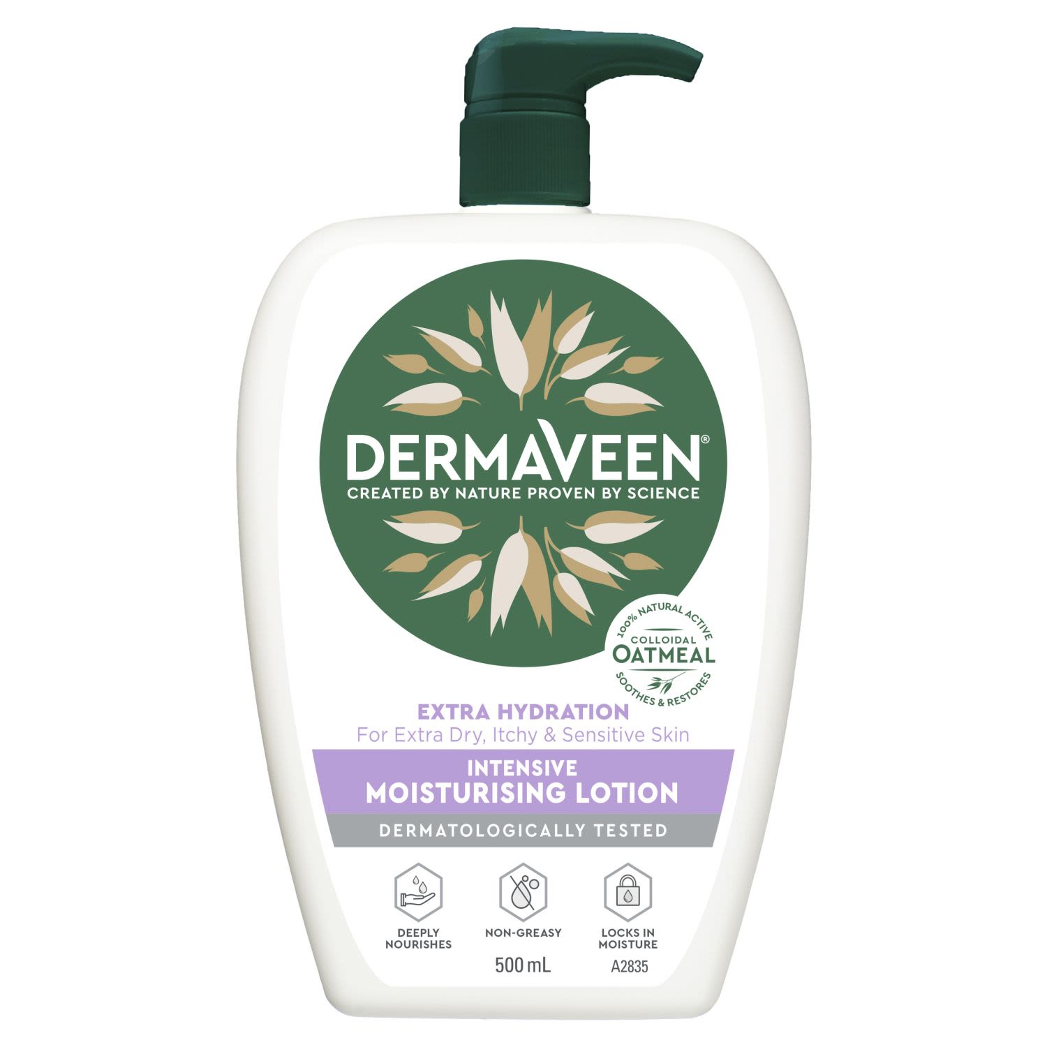 DermaVeen Extra Hydration Intensive Moisturising Lotion for Extra Dry, Itchy & Sensitive Skin, 500 Millilitre
