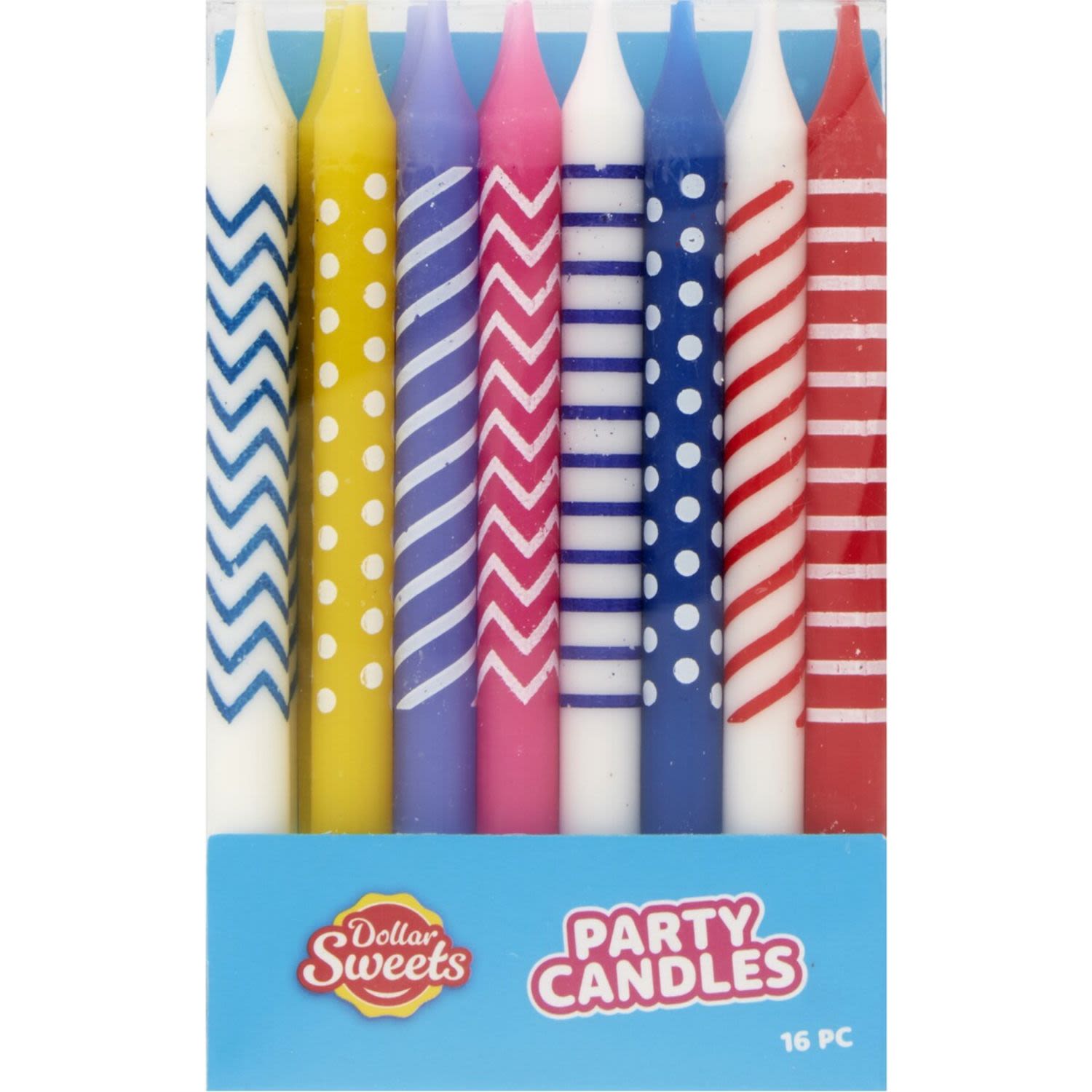 Dollar Sweets Party Candles, 16 Each