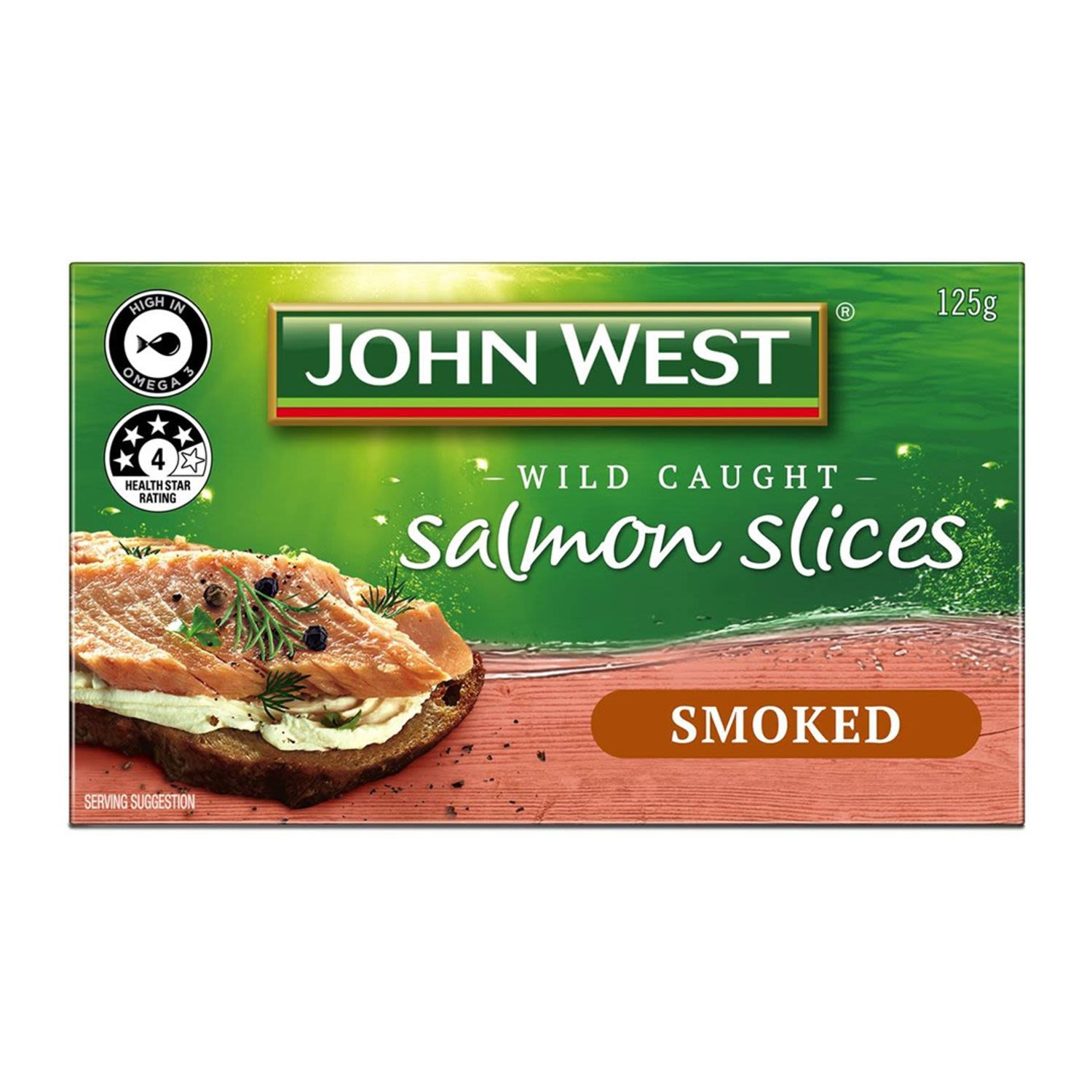 John West Salmon Slices Smoked, 125 Gram