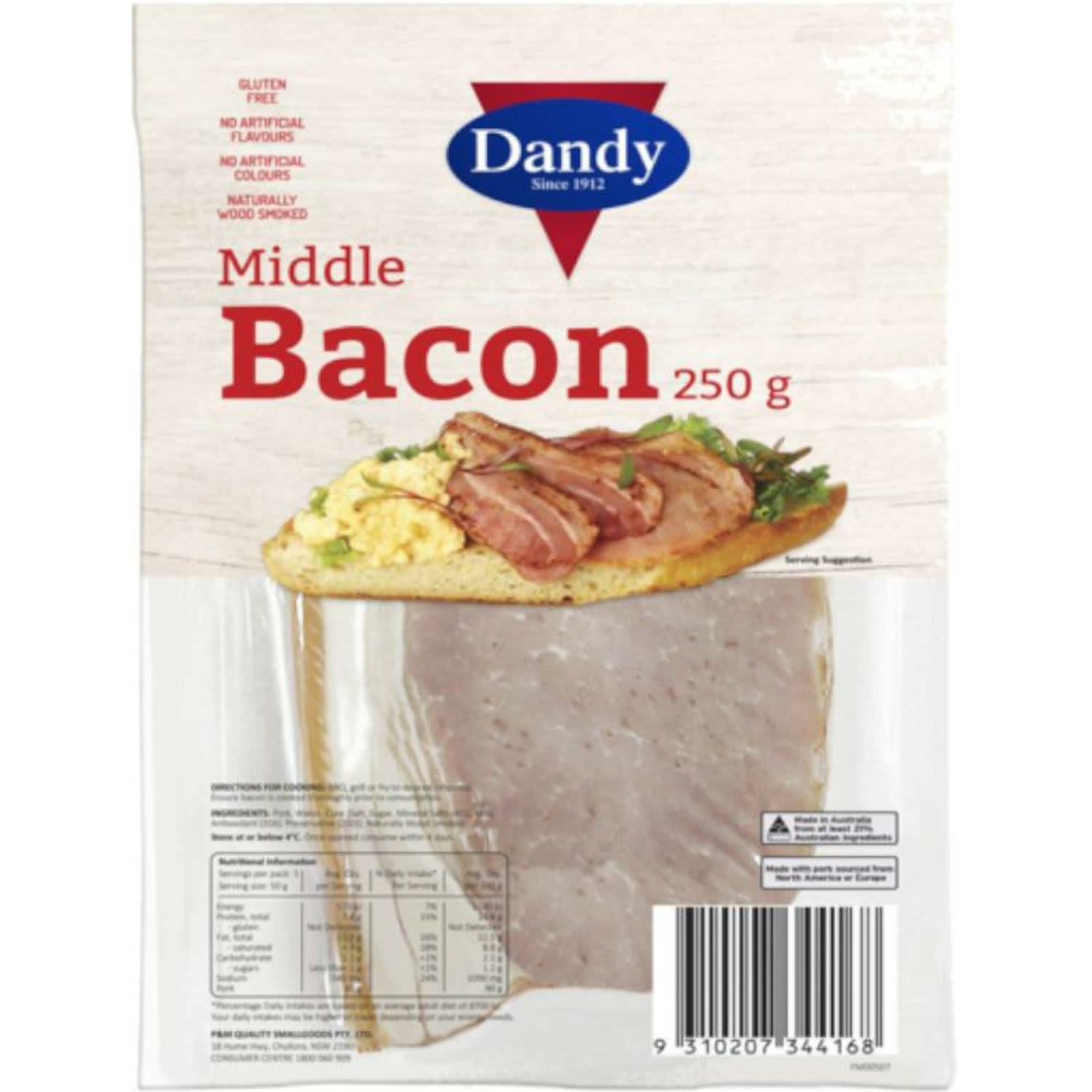 Dandy Bacon Middle, 250 Gram