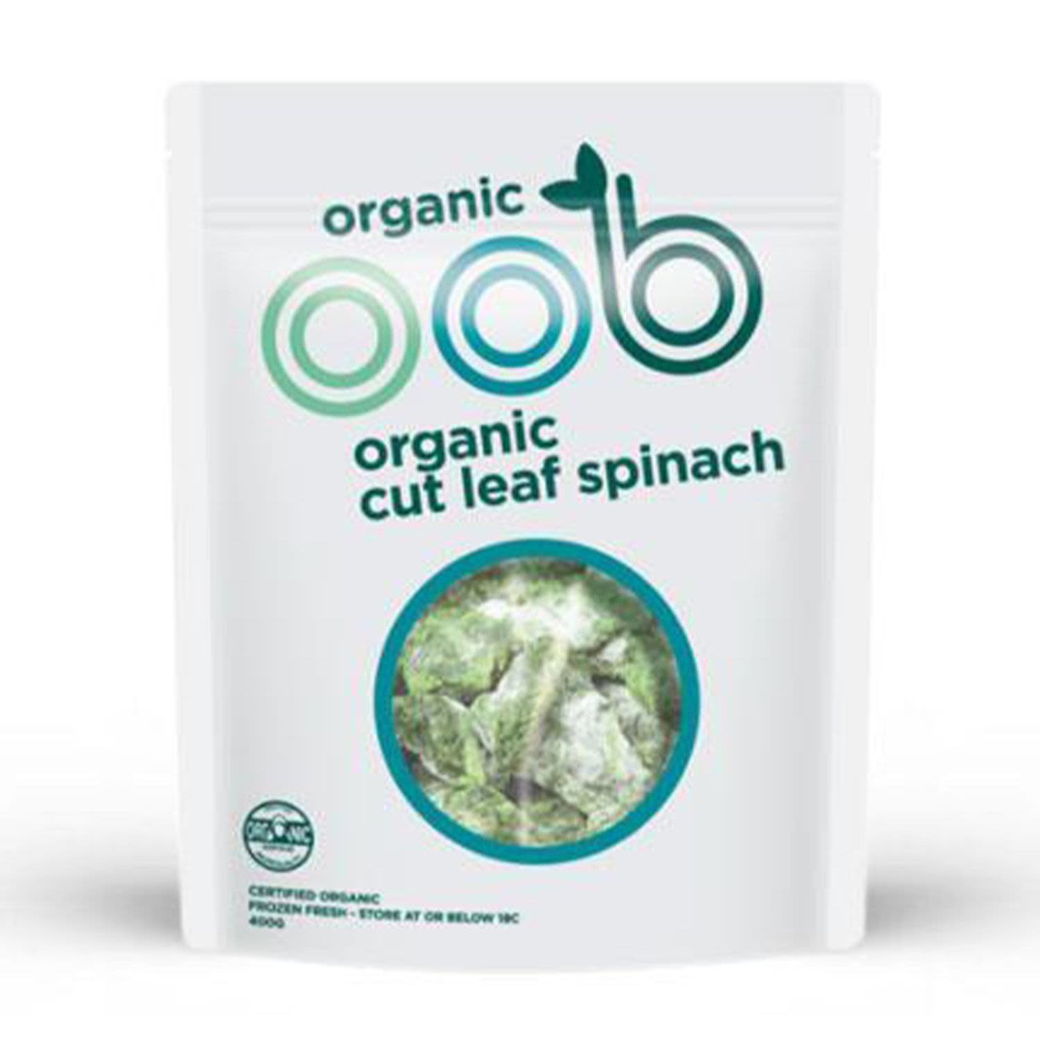 Oob Frozen Organic Cut Leaf Spinach, 400 Gram