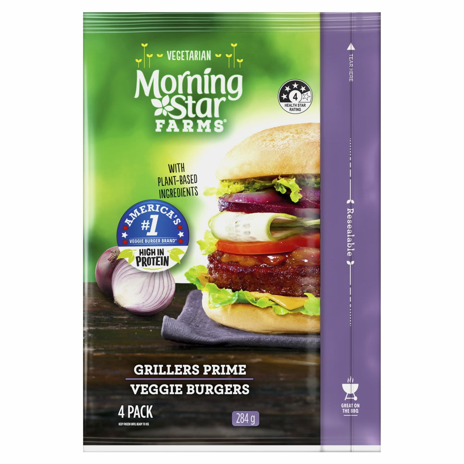 Morning Star Farms Grillers Prime Veggie Burgers , 4 Each