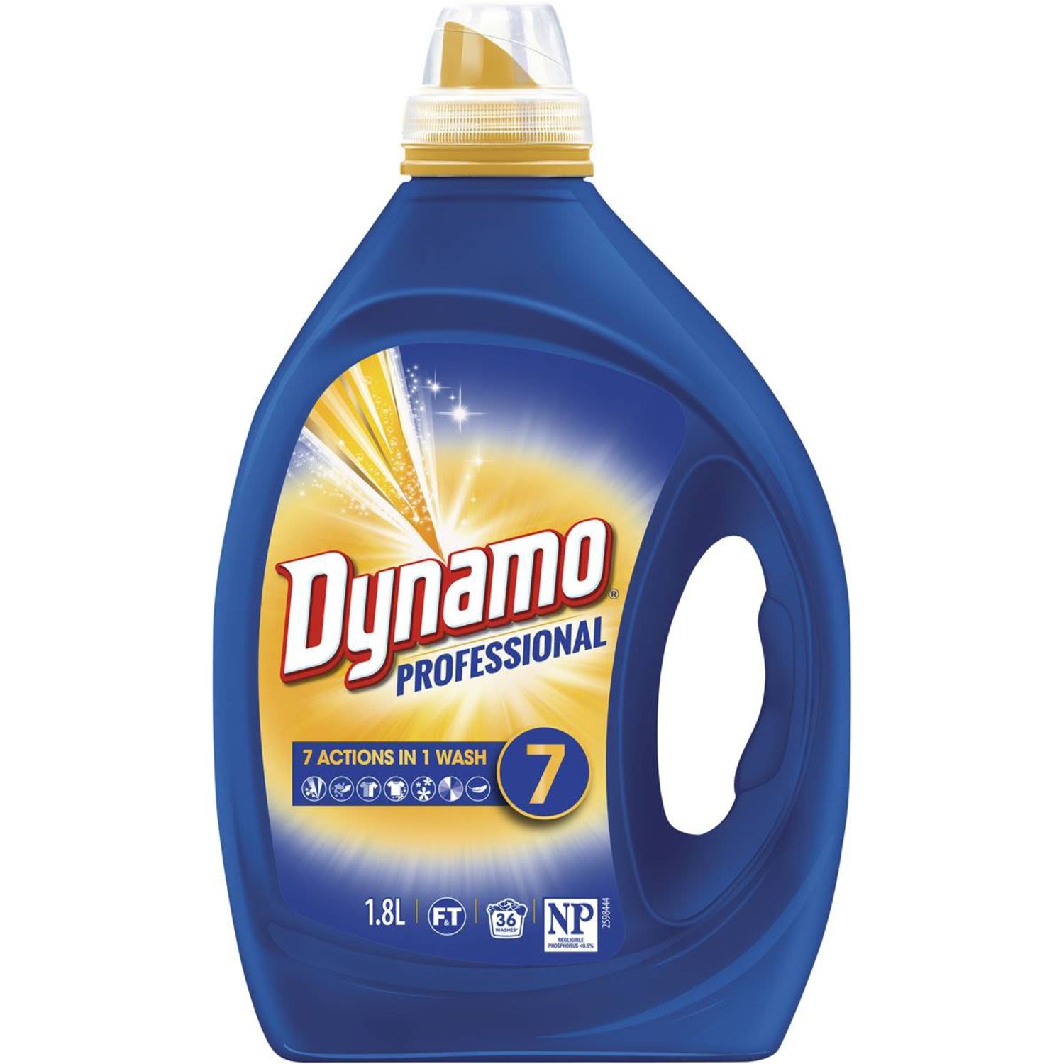 Looking for an all-in-one shop? CHOICE RECOMMENDED Dynamo Professional 7 in 1 provides you with 7 Actions in 1 Wash: Its advanced formula with a unqique blend of active ingredients provides you with tough stain removal, thorough deep clean, whitening, brightening, clean & fresh scent, vibrant colours and fabric care - all in one wash! Dynamo Professional - superior results first time! Suitable for front & top loader washing machines. Dynamo Professional tackles even the toughest stains: Oil & grease, grassy stains, mud, tomato-based stains, coffee, cuff & collar grime, perspiration and red wine are no challenge when using Dynamo. Rub a little on the stain and the rest in the wash for best results. Visits Dynamo.com.au for specific stain solutions *Choice recommended 2020<br /> <br />
