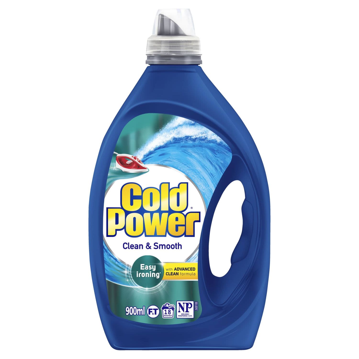 Cold Power Clean & Smooth Laundry Detergent Liquid Easy Ironing, 900 Millilitre