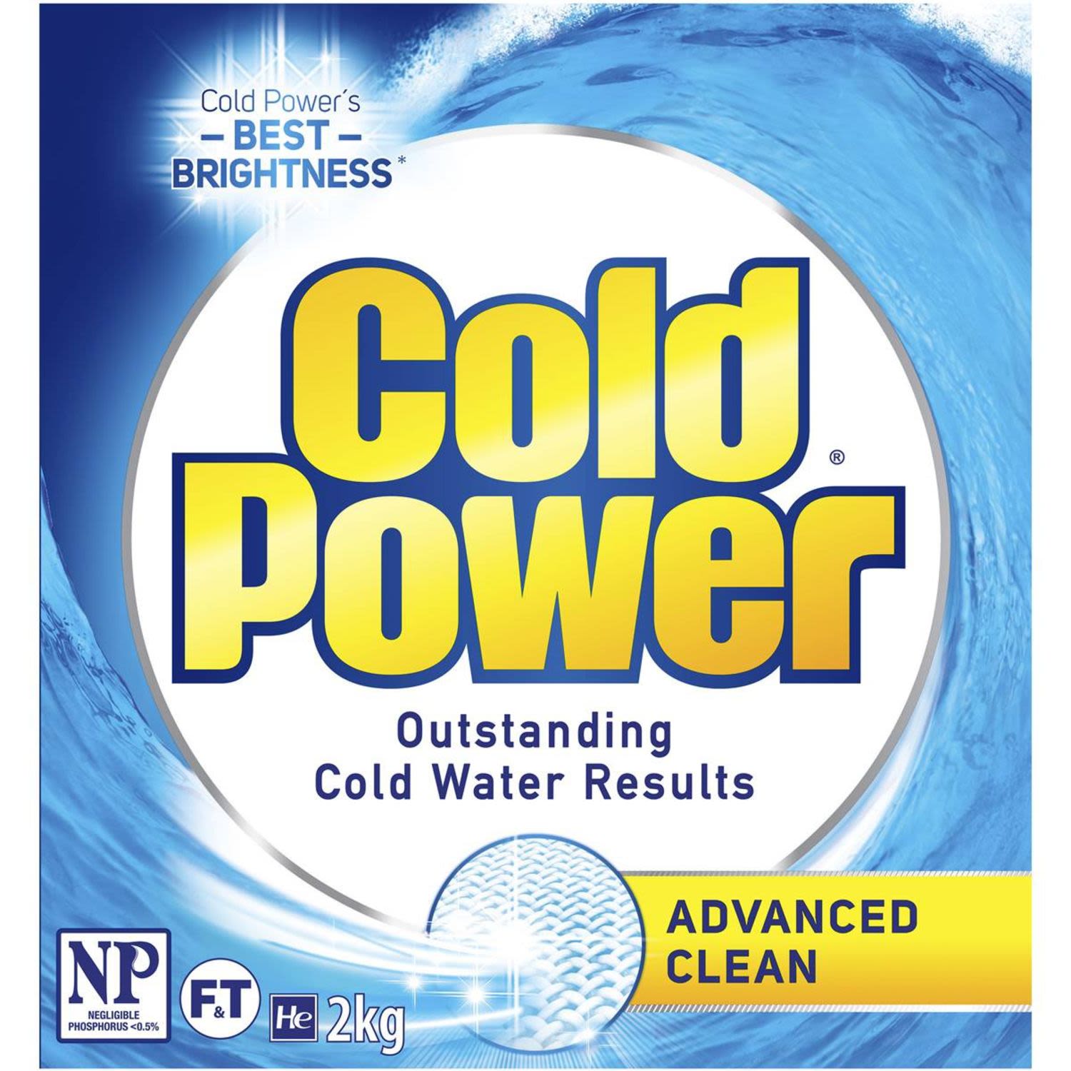 Cold Power Advanced Clean Laundry Detergent Powder, 4 Kilogram