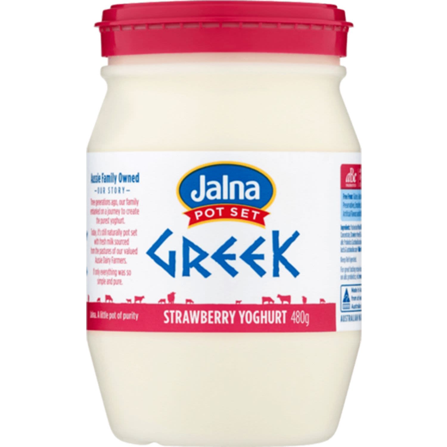 Jalna Greek Yoghurt Strawberry, 480 Gram