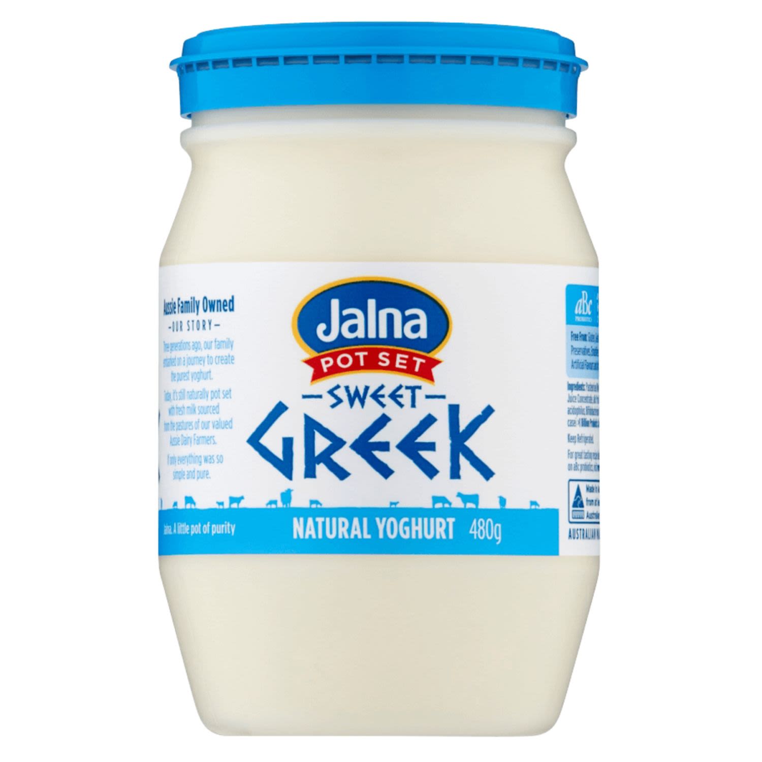 Jalna Greek Sweet & Creamy Original Yoghurt, 480 Gram