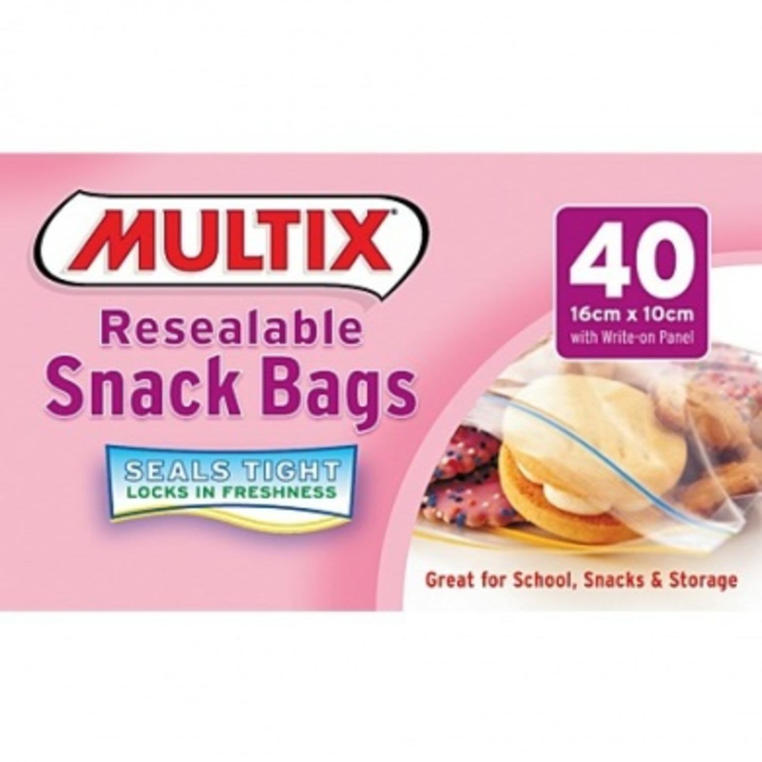 Multix Resealable Portion Control Snack Bags 60 Pack