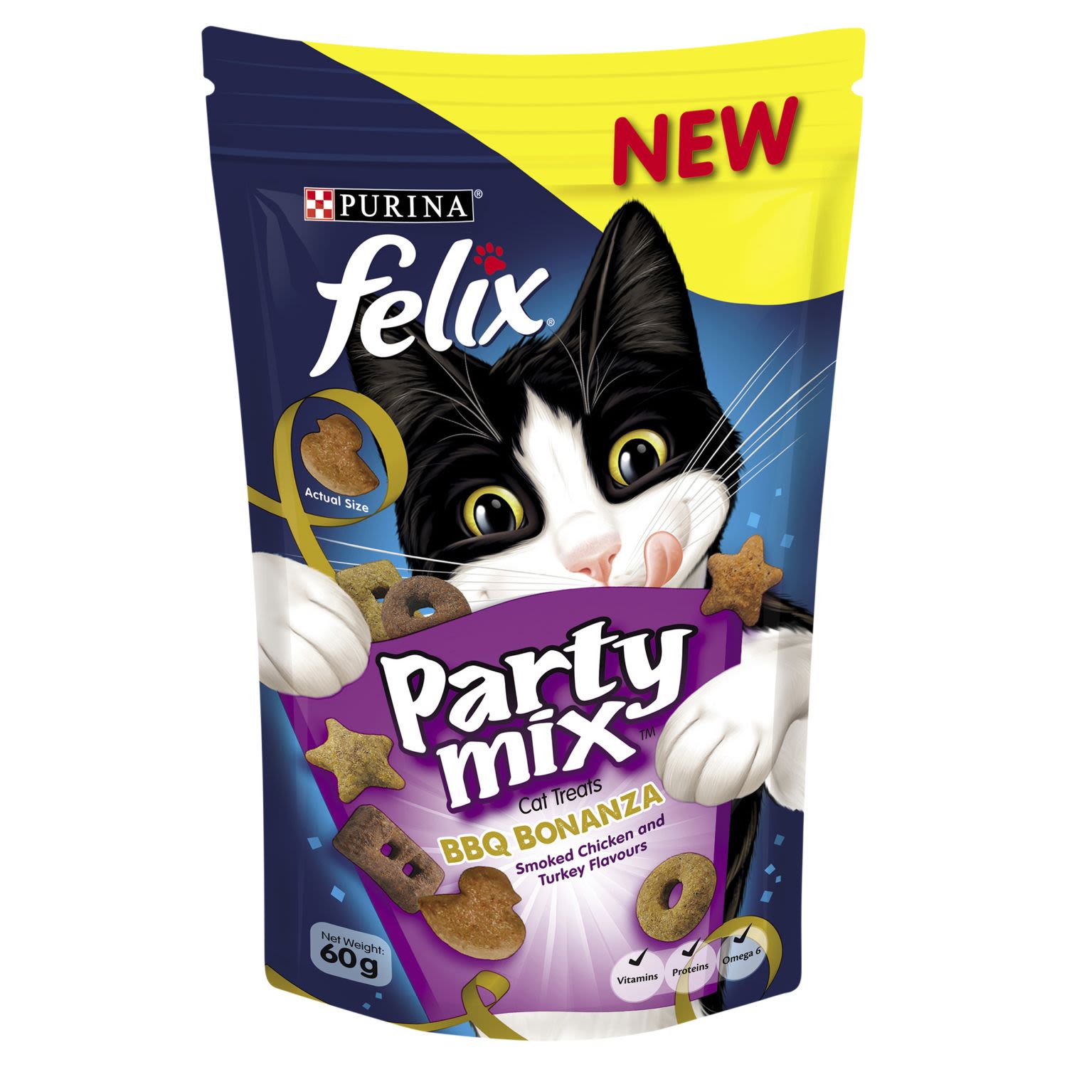 Felix Adult Party Mix BBQ Bonanza Cat Treats, 60 Gram