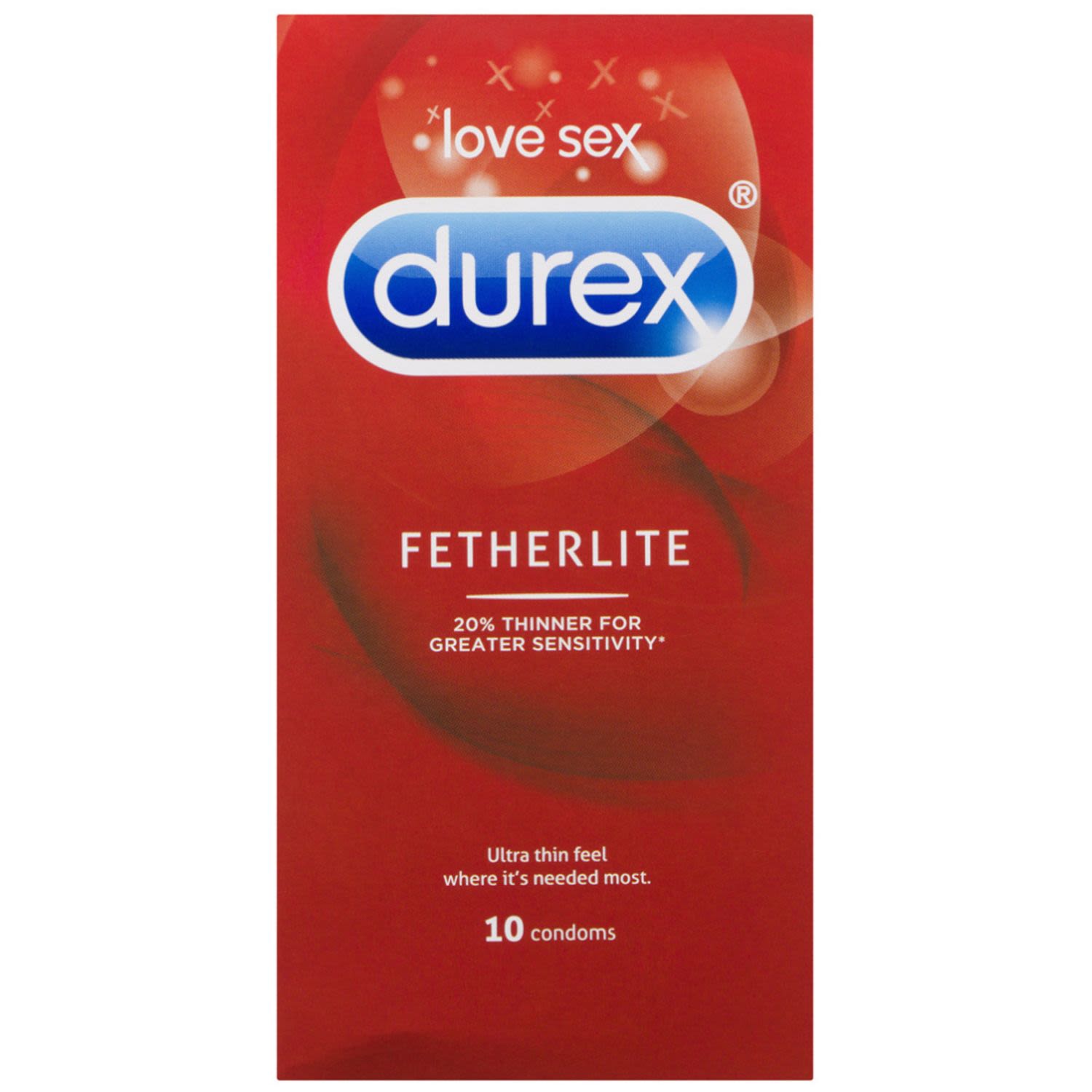 Durex Fetherlite Condoms, 10 Each
