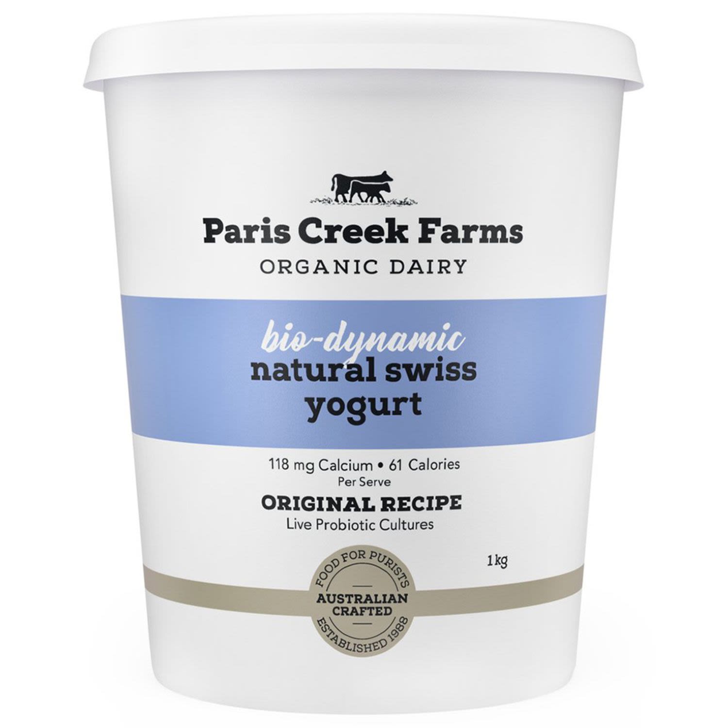 Paris Creek Farms Bio Dynamic Natural Swiss Yoghurt, 1 Kilogram