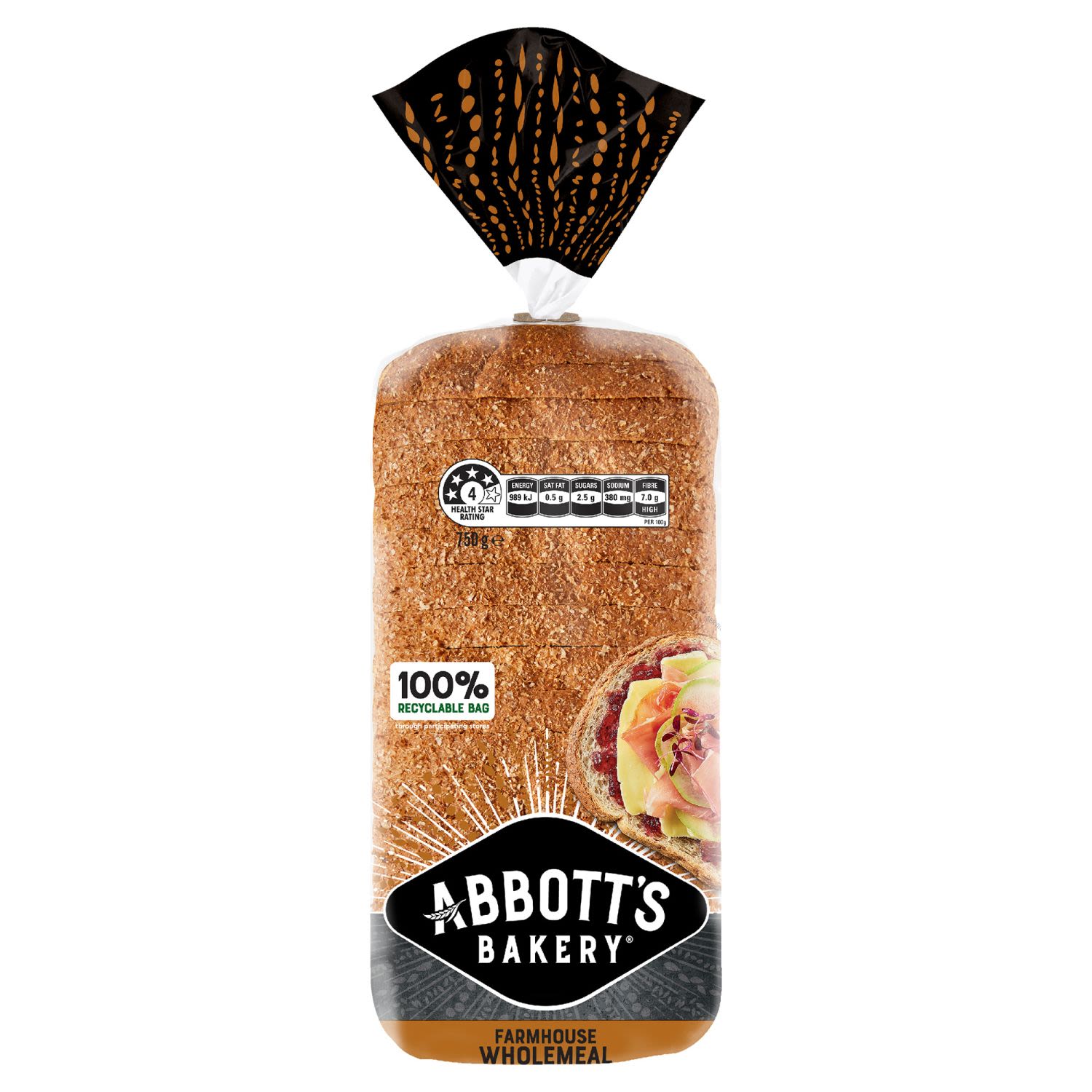 Abbott's Bakery Farmhouse Wholemeal Bread, 750 Gram