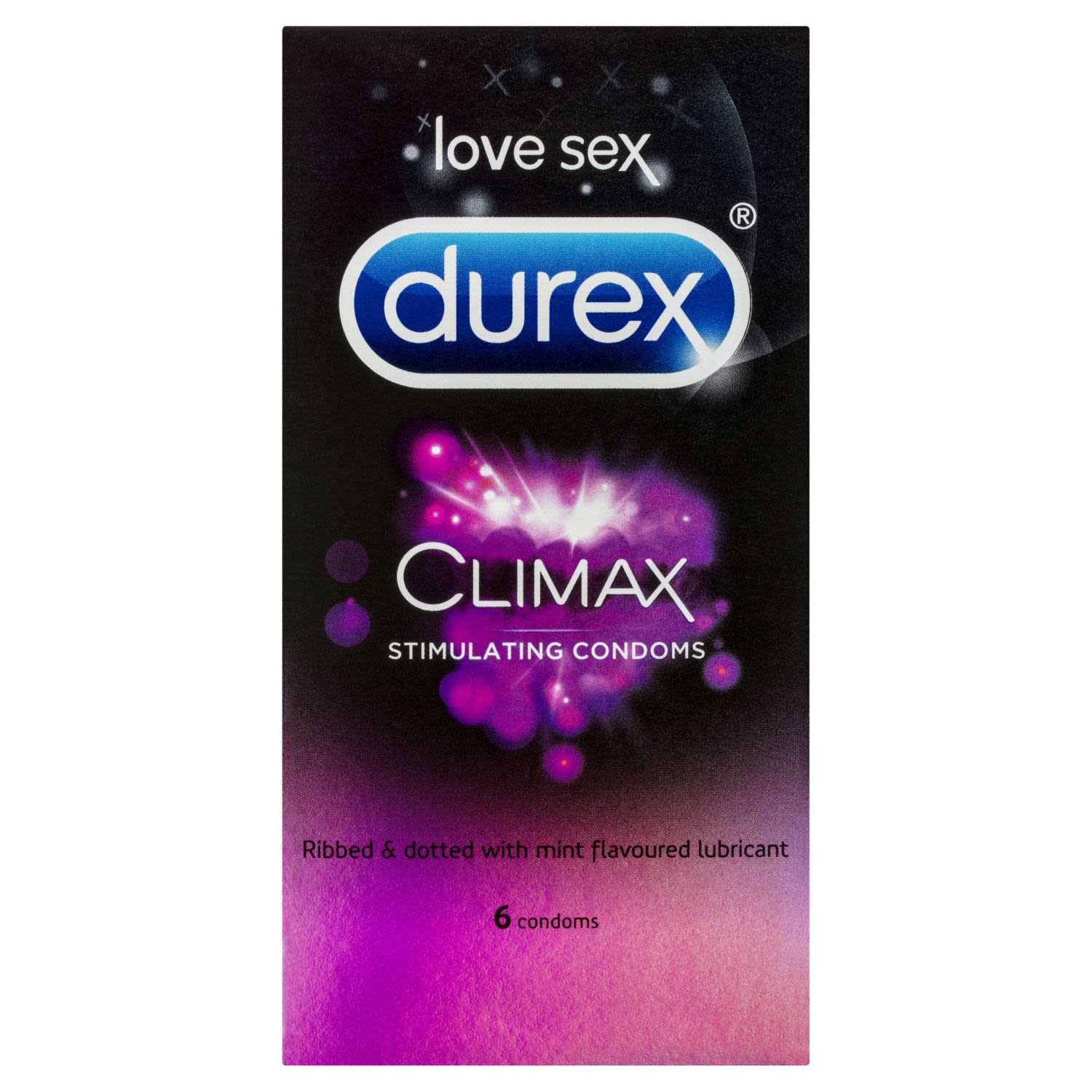 Durex Climax Stimulating Condoms Ribbed Dotted, 6 Each