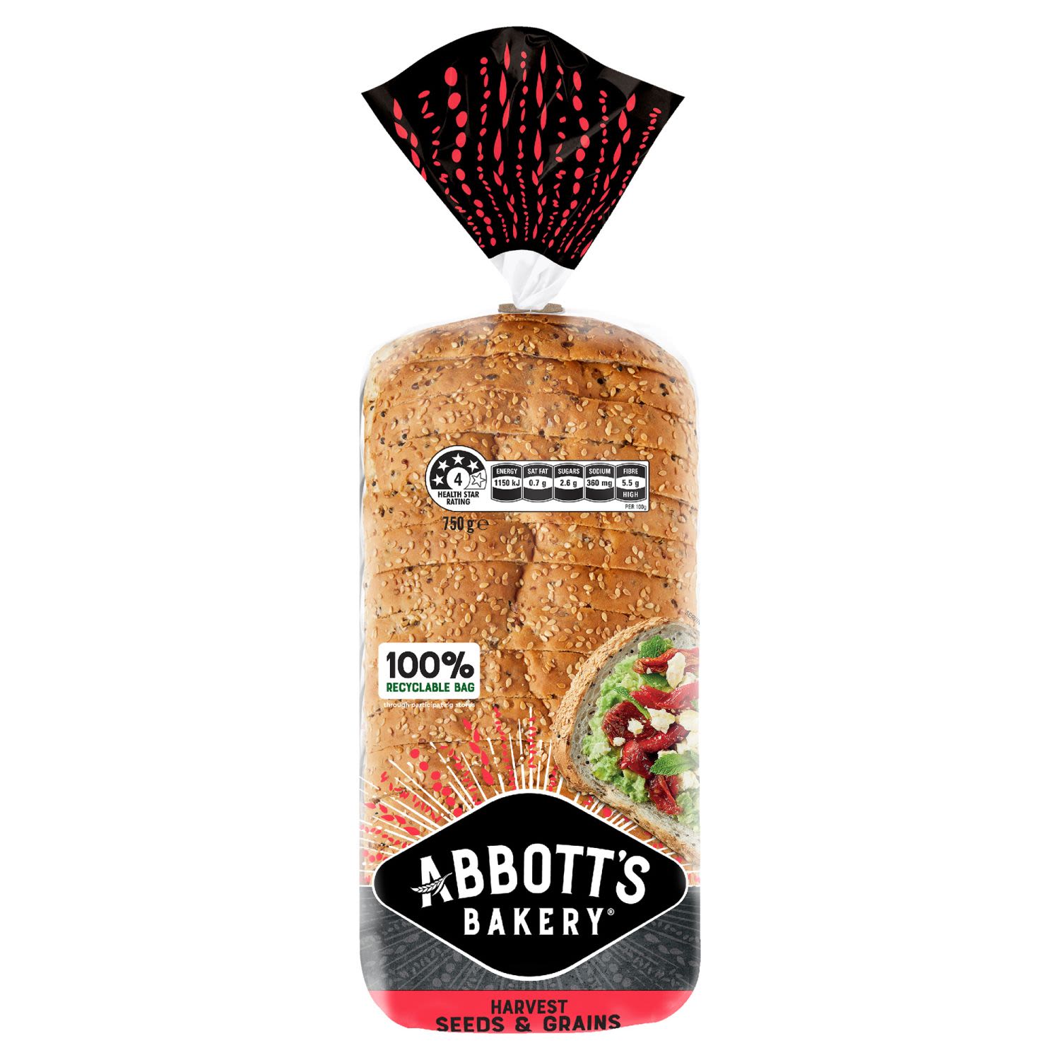 Abbott's Bakery Harvest Seeds & Grains Bread, 750 Gram