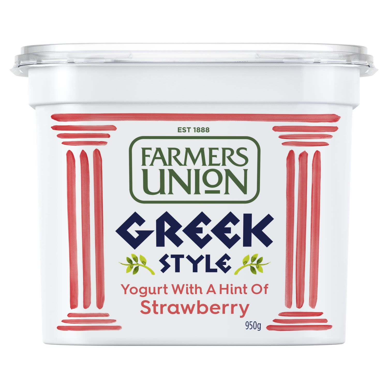 Farmers Union Greek Style Yoghurt Strawberry, 950 Gram