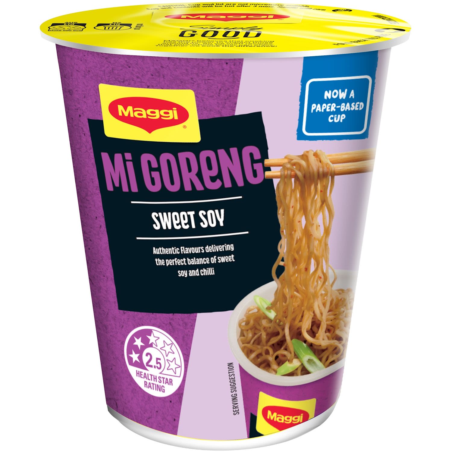 Maggi Fusian Instant Mi Goreng Soy & Mild Spice 2 Minute Cup