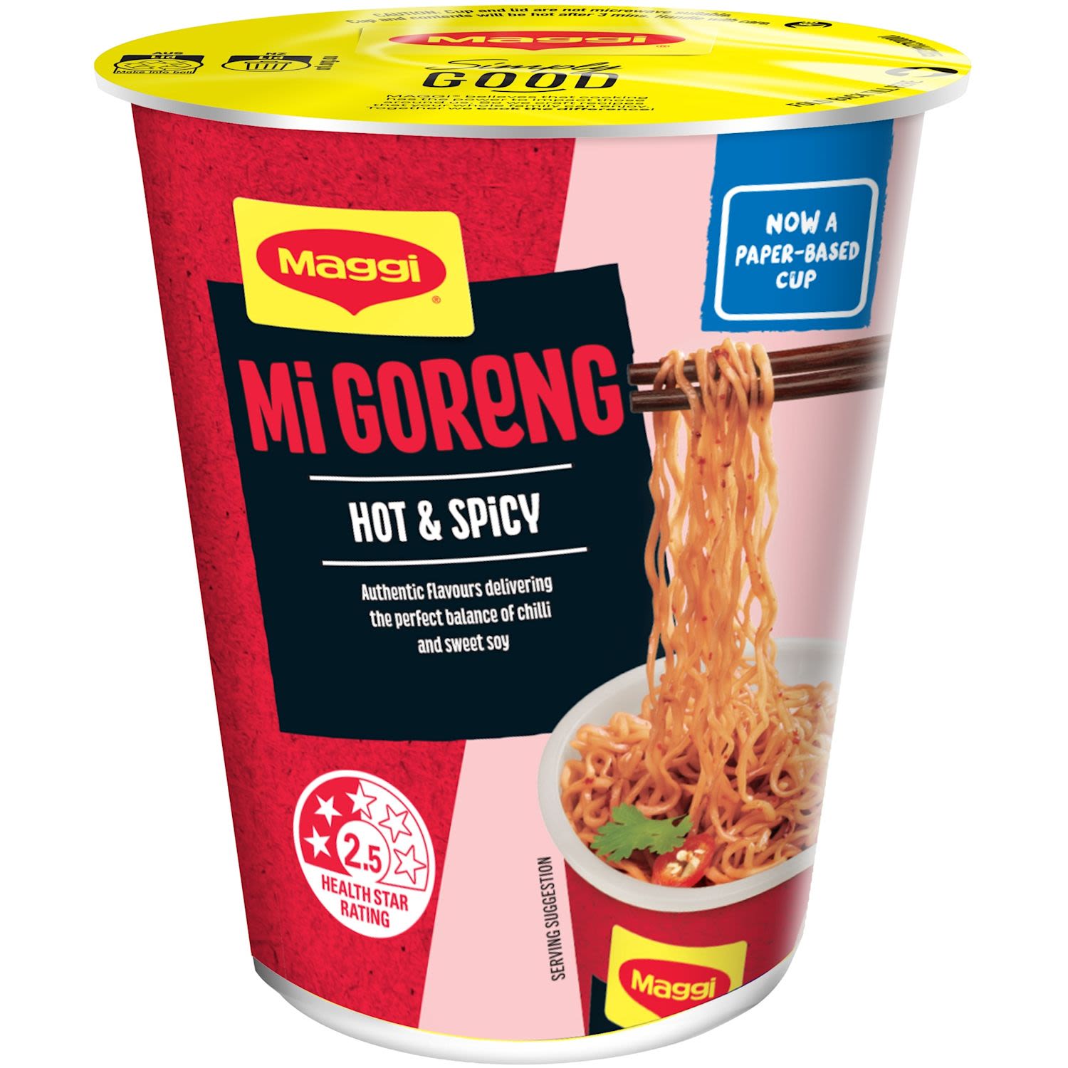 Maggi Fusian 2 Minute Instant Mi Goreng Noodle Hot & Spicy Cup