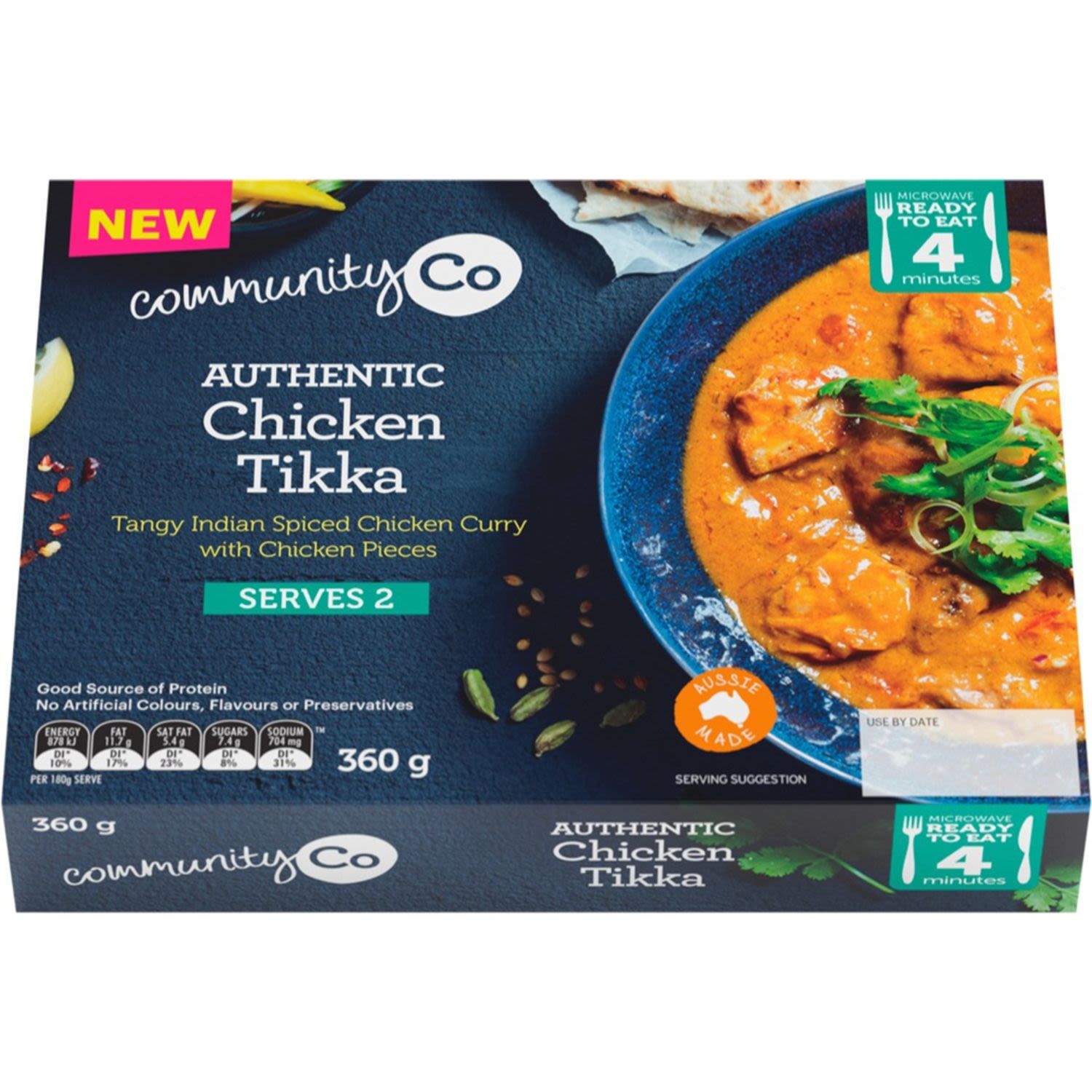 Community Co Chicken Tikka and Rice Serves 2, 360 Gram