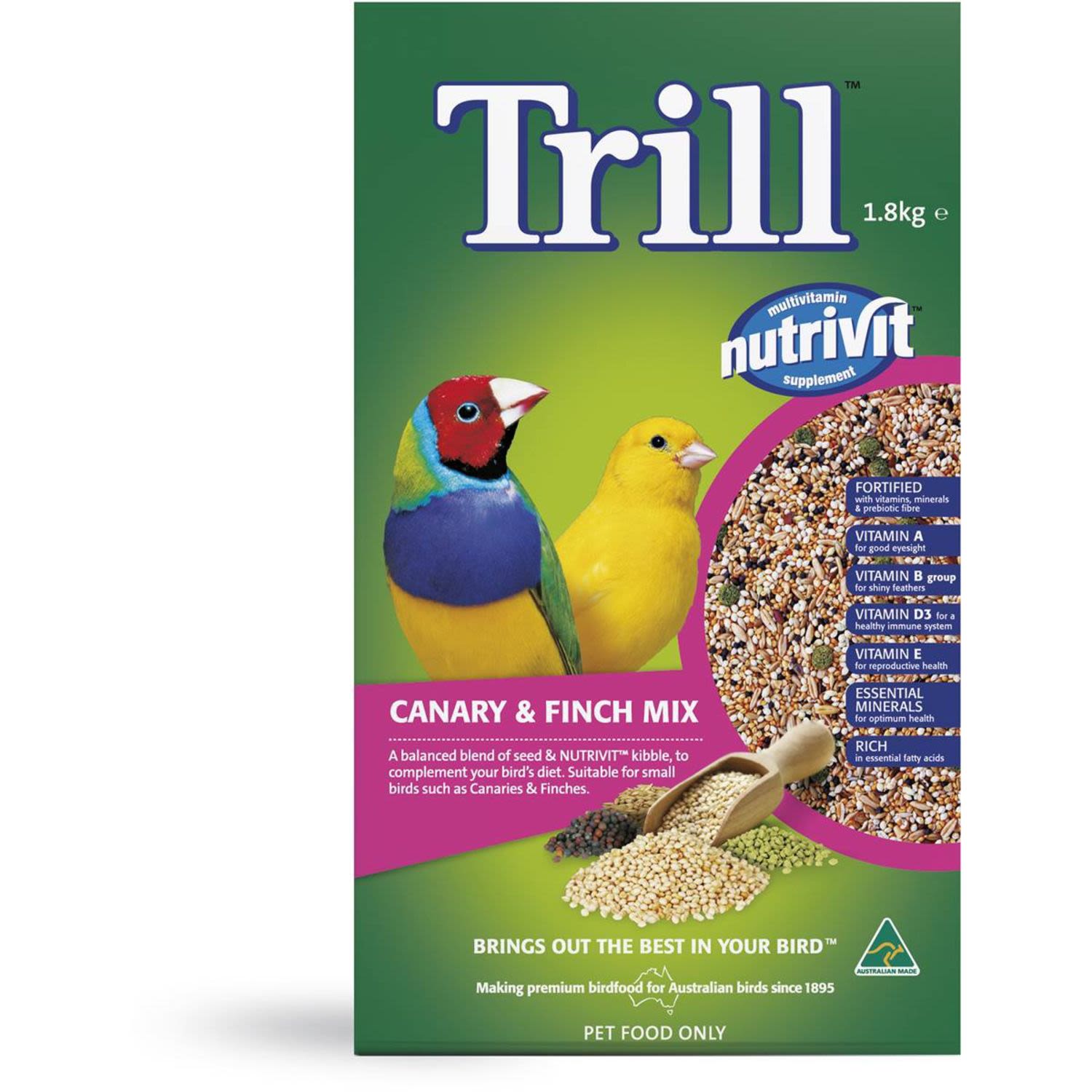 Trill Canary & Finch Mix , 1.8 Kilogram