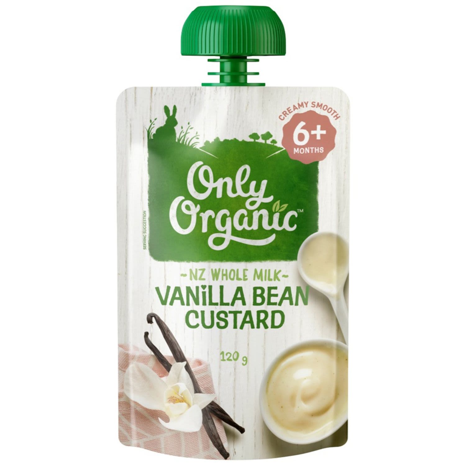 Only Organic Vanilla Bean Custard 6+ Months Baby Food, 120 Gram