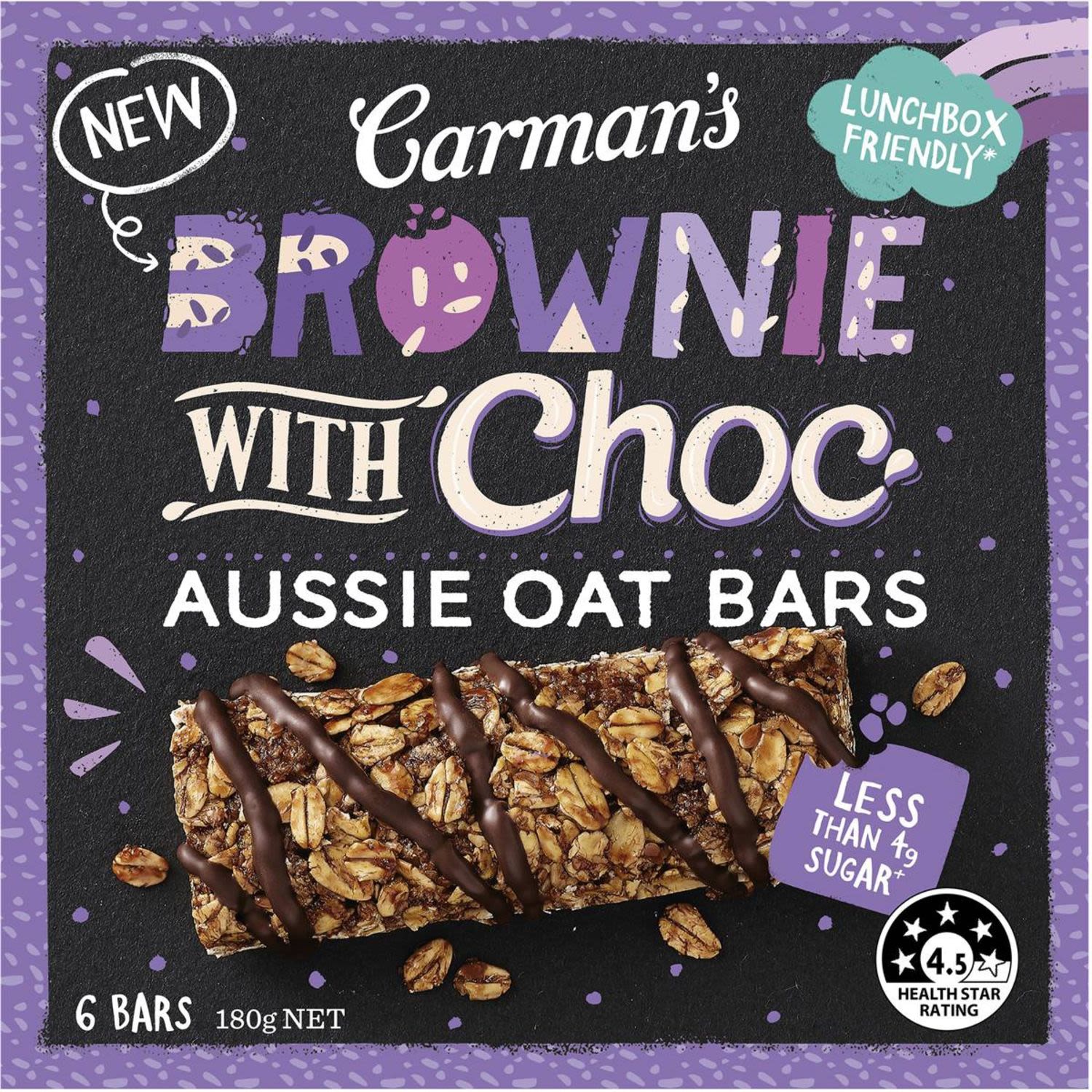 Carman's Chocolate Brownie Aussie Oat Bars, 6 Each